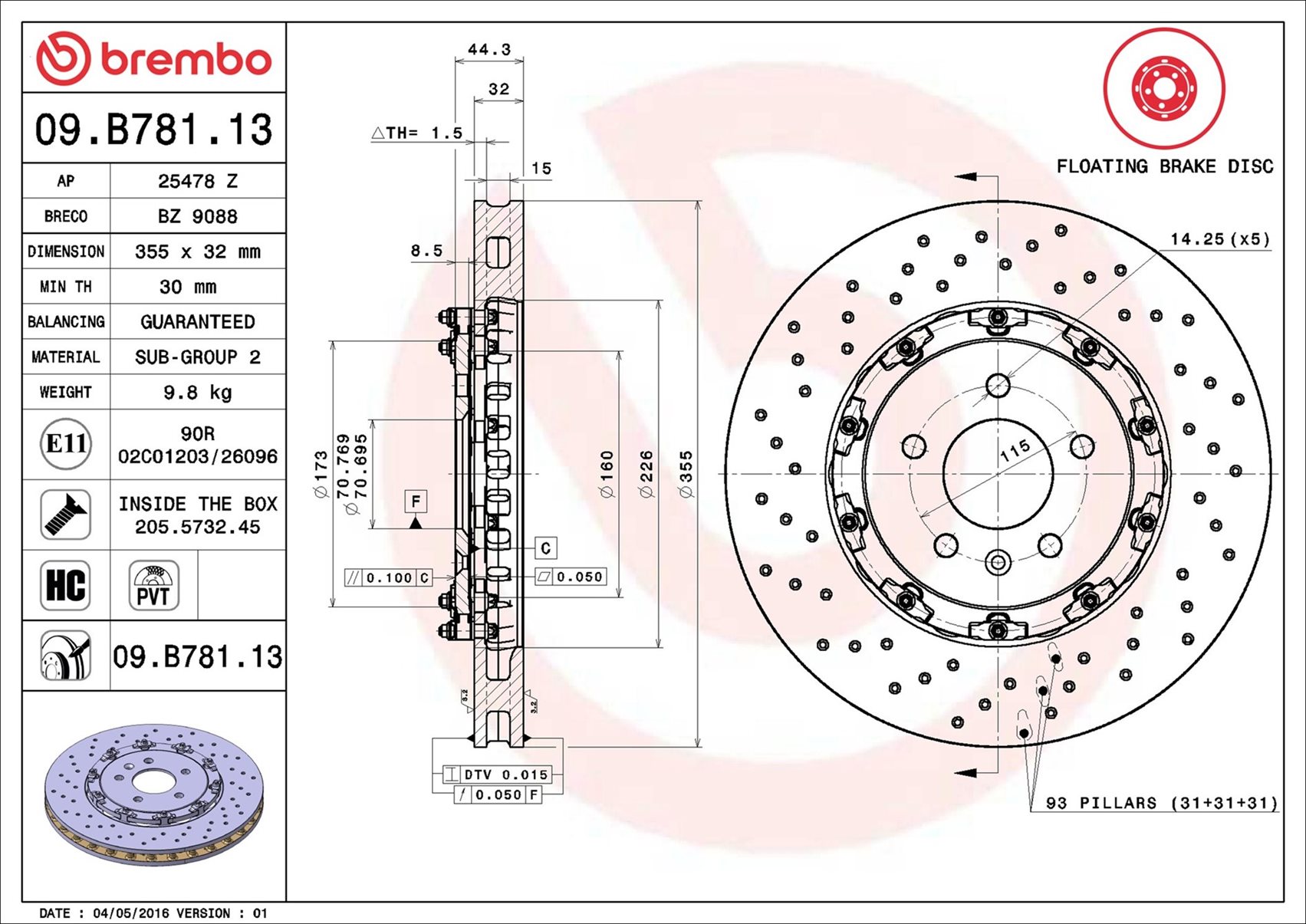 Discofreno - 09.B781.13 BREMBO