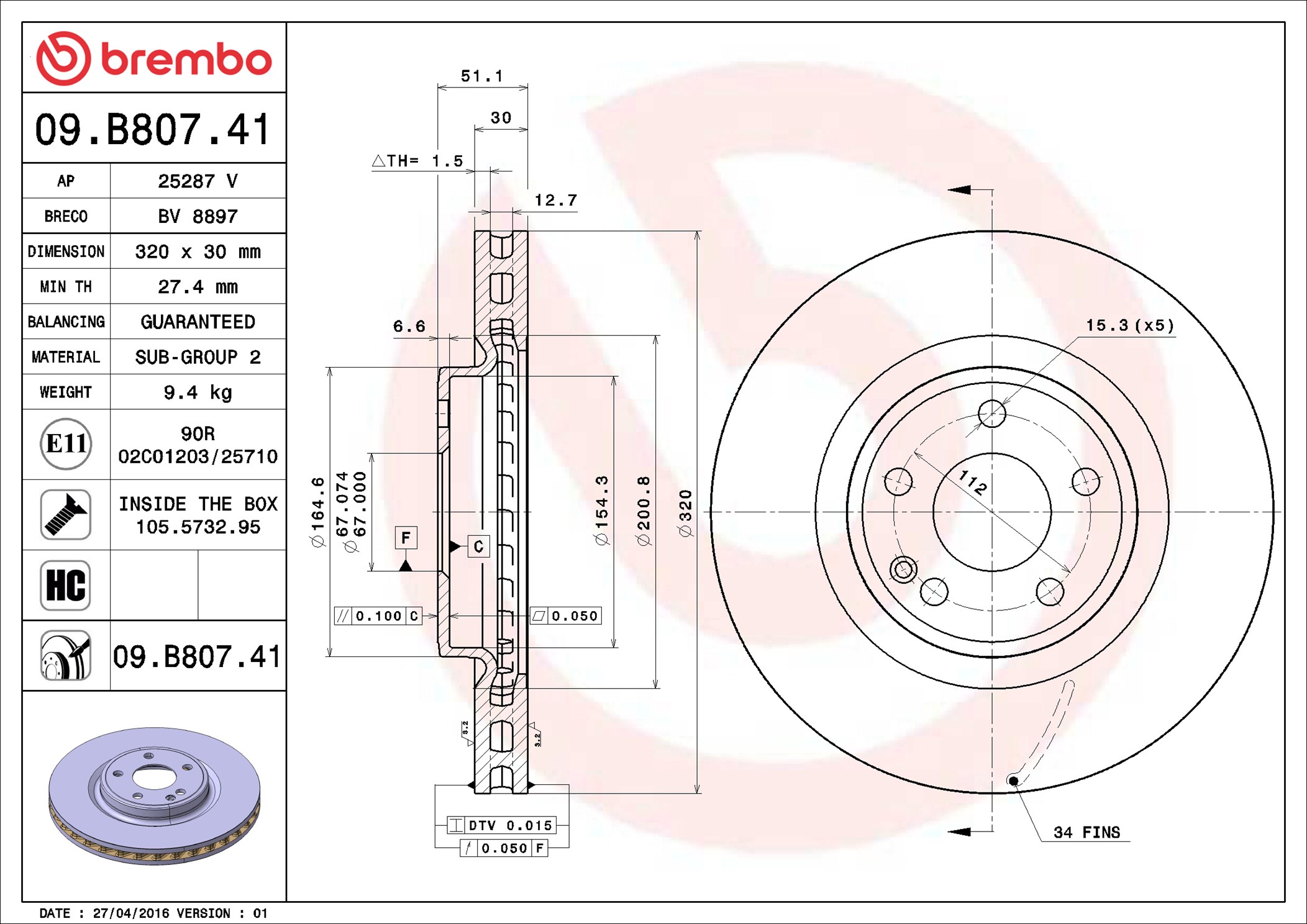 Discofreno - 09.B807.41 BREMBO