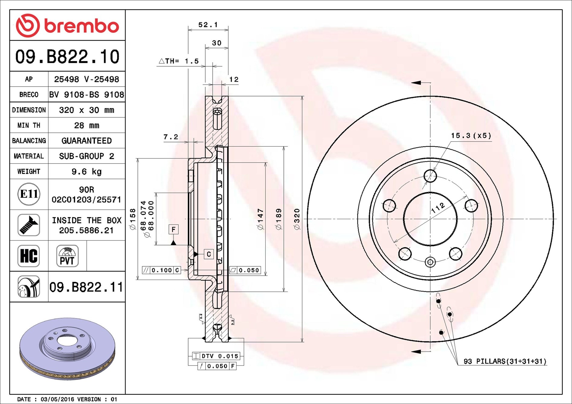 Discofreno - 09.B822.11 BREMBO