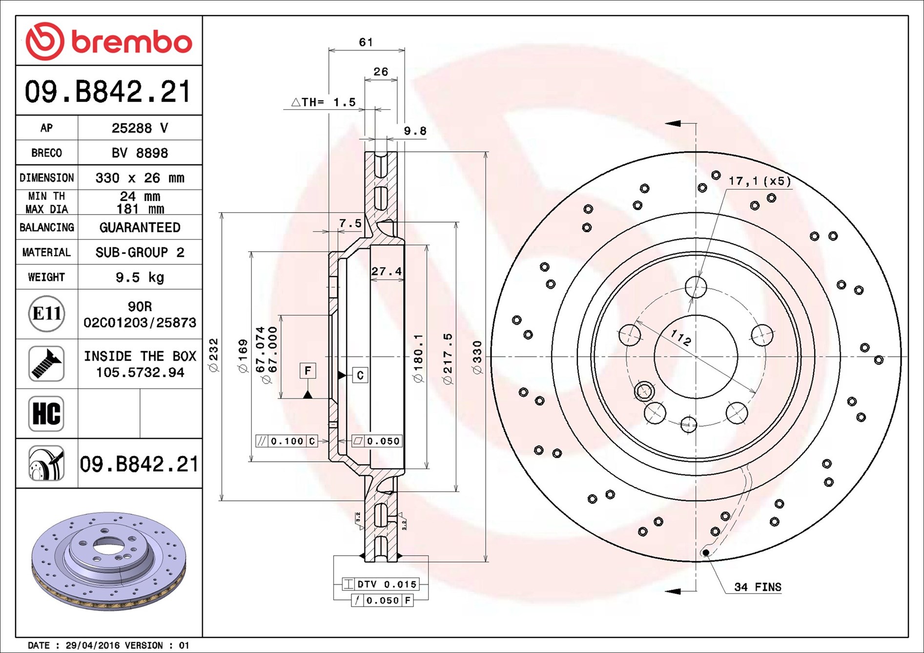 Discofreno - 09.B842.21 BREMBO