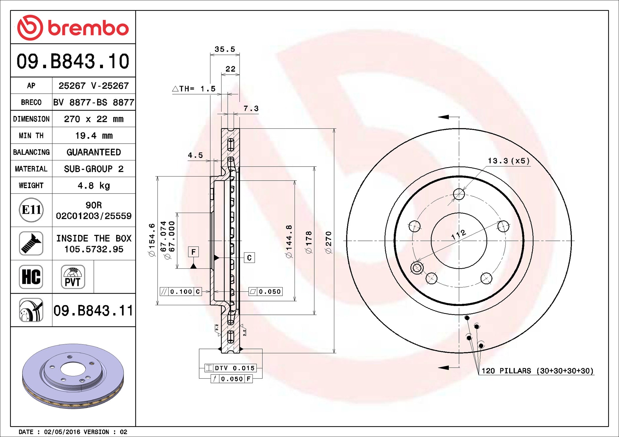 Discofreno - 09.B843.11 BREMBO