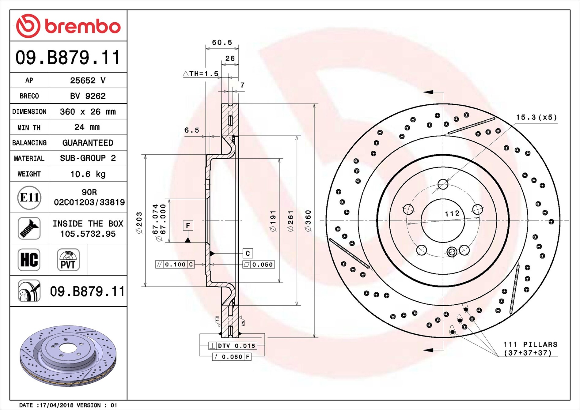 Discofreno - 09.B879.11 BREMBO