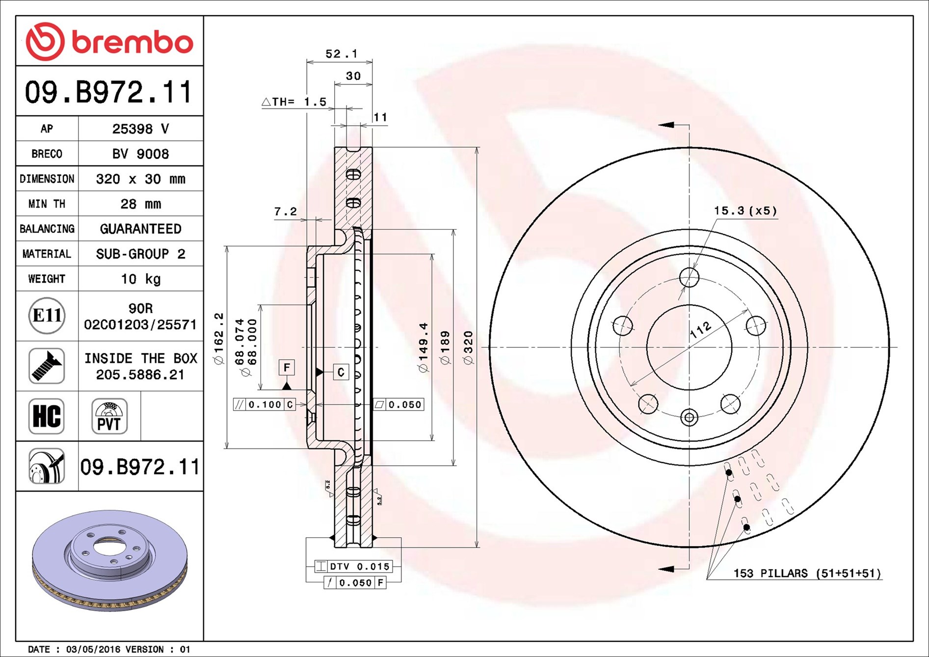 Discofreno - 09.B972.11 BREMBO