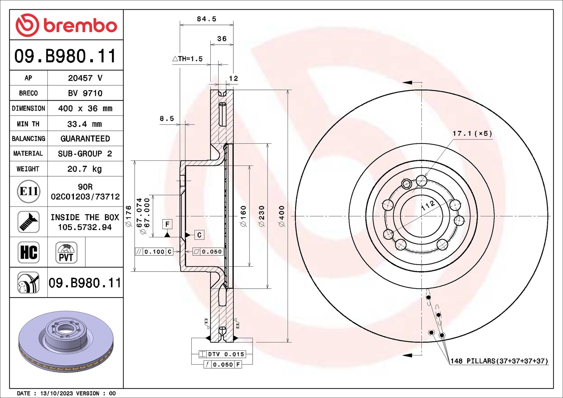 Discofreno - 09.B980.11 BREMBO