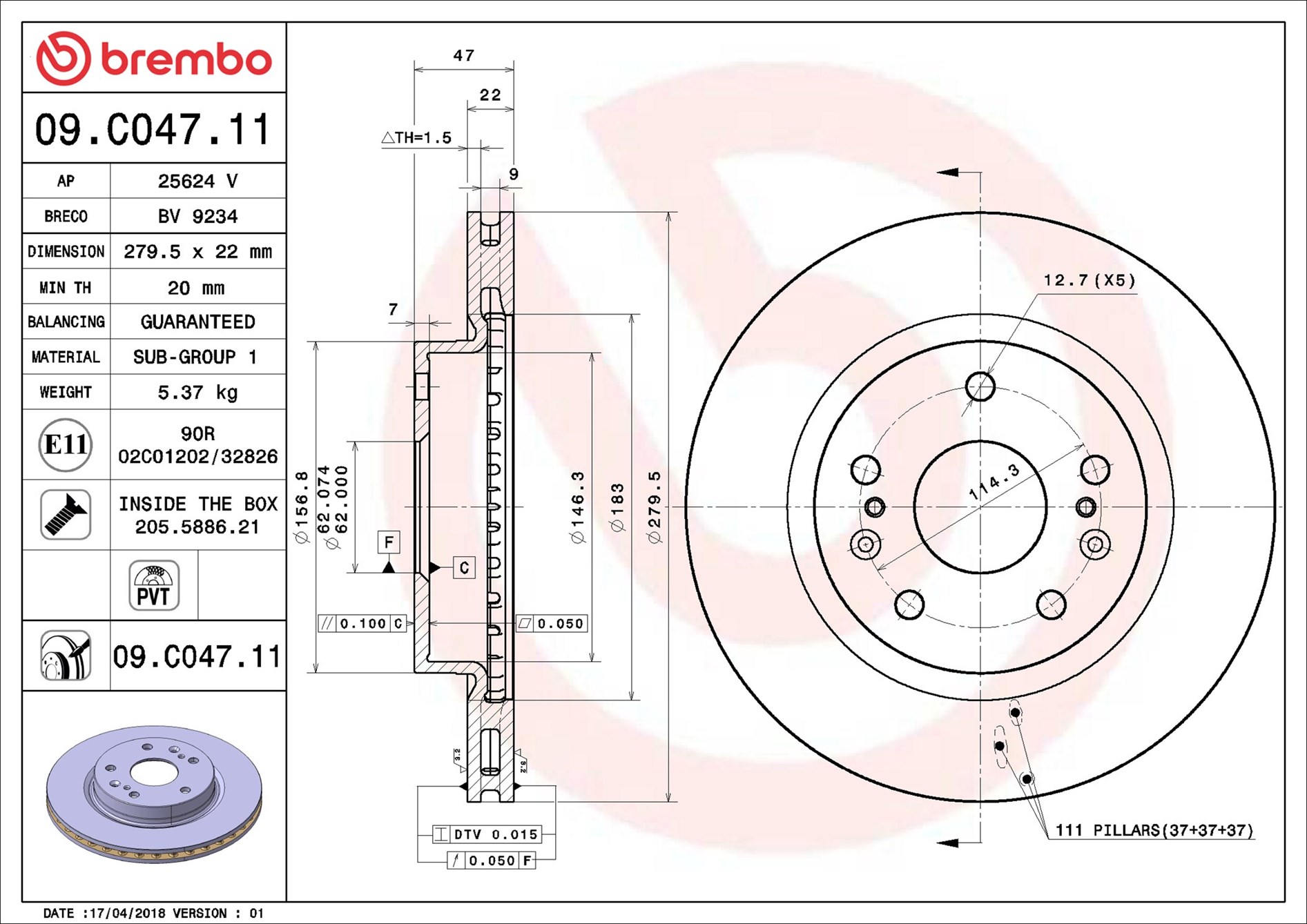 Discofreno - 09.C047.11 BREMBO