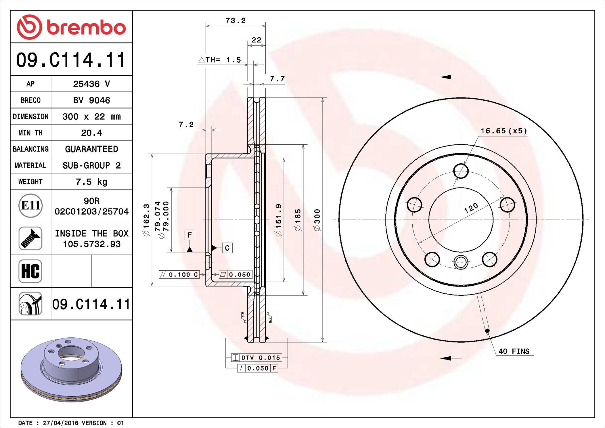 Discofreno - 09.C114.11 BREMBO