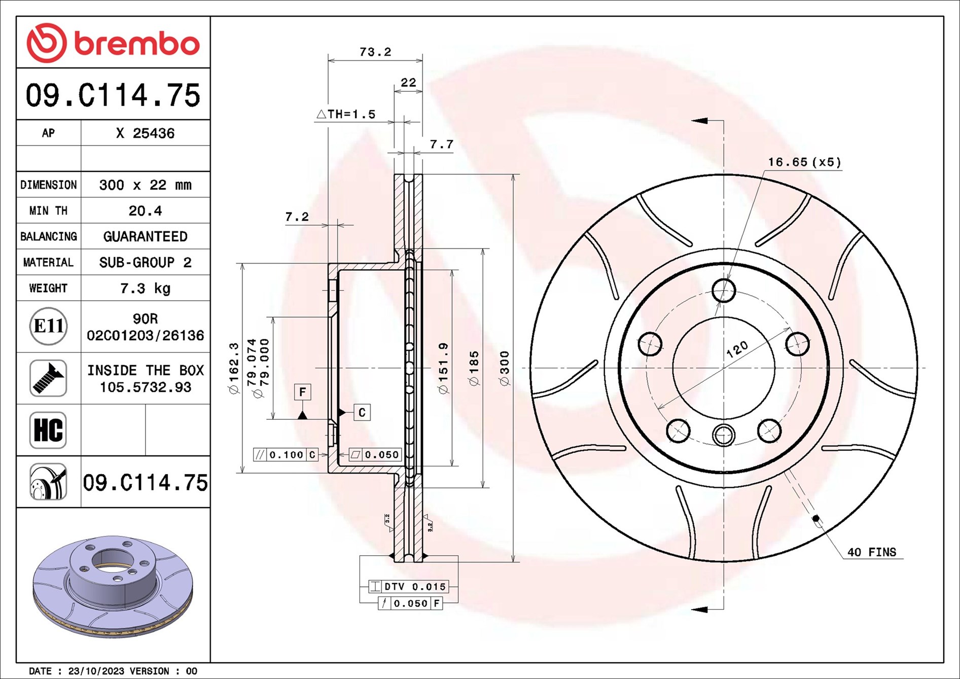Discofreno - 09.C114.75 BREMBO