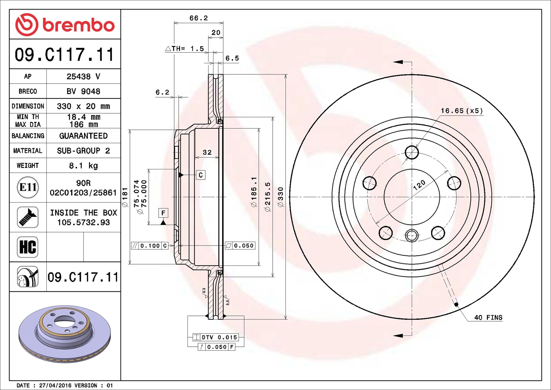 Discofreno - 09.C117.11 BREMBO