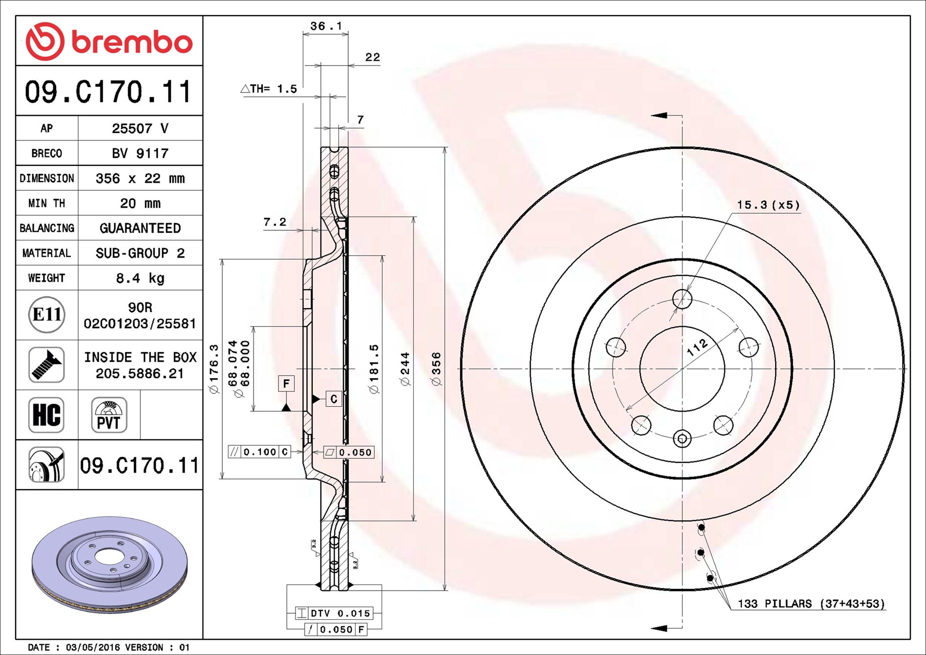 Discofreno - 09.C170.11 BREMBO