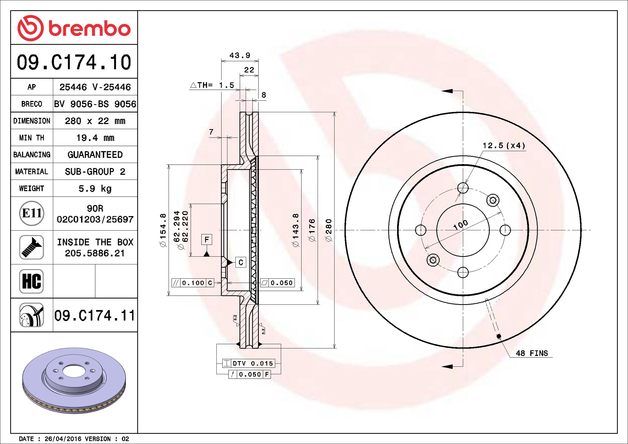 Discofreno - 09.C174.11 BREMBO