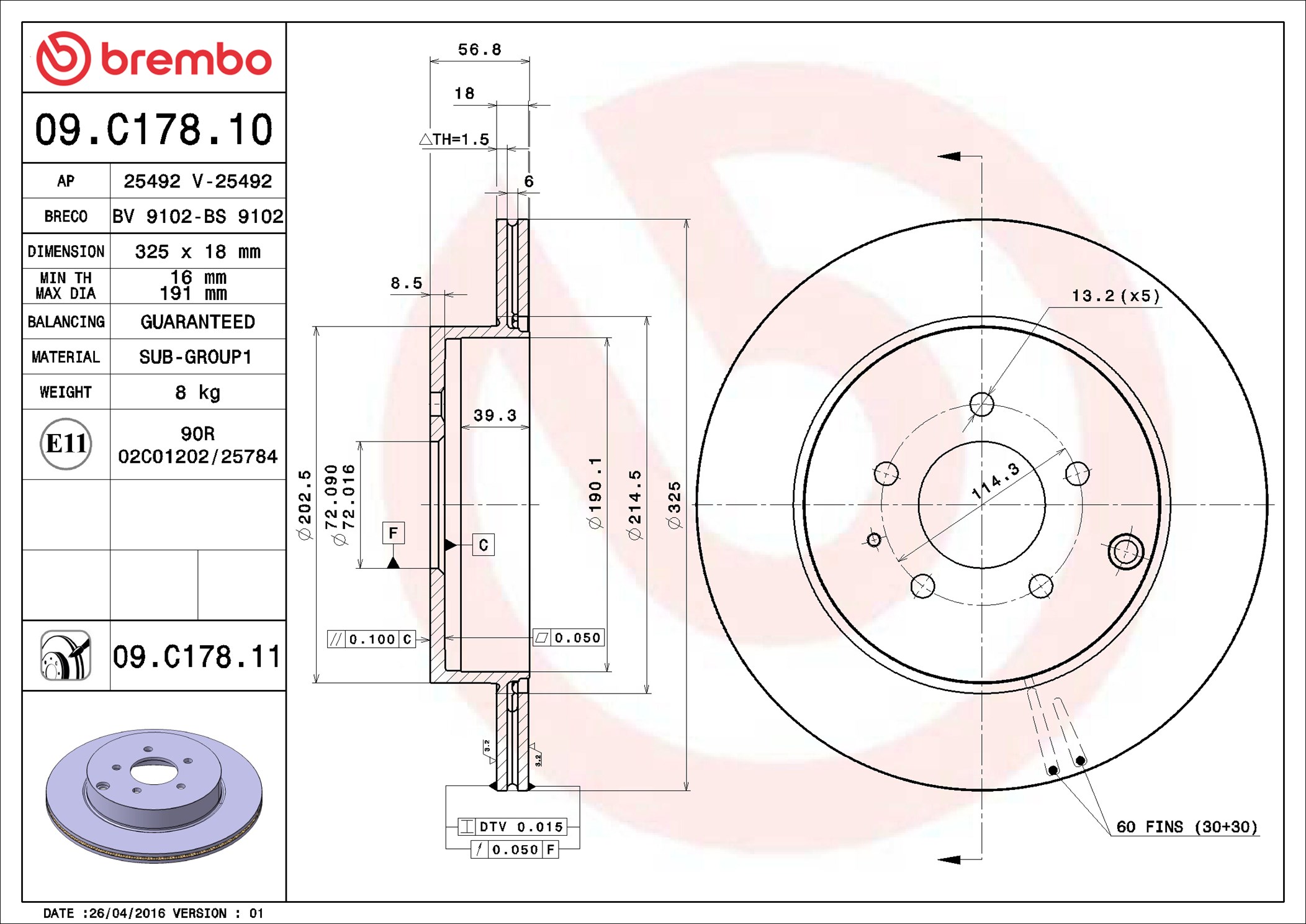 Discofreno - 09.C178.11 BREMBO