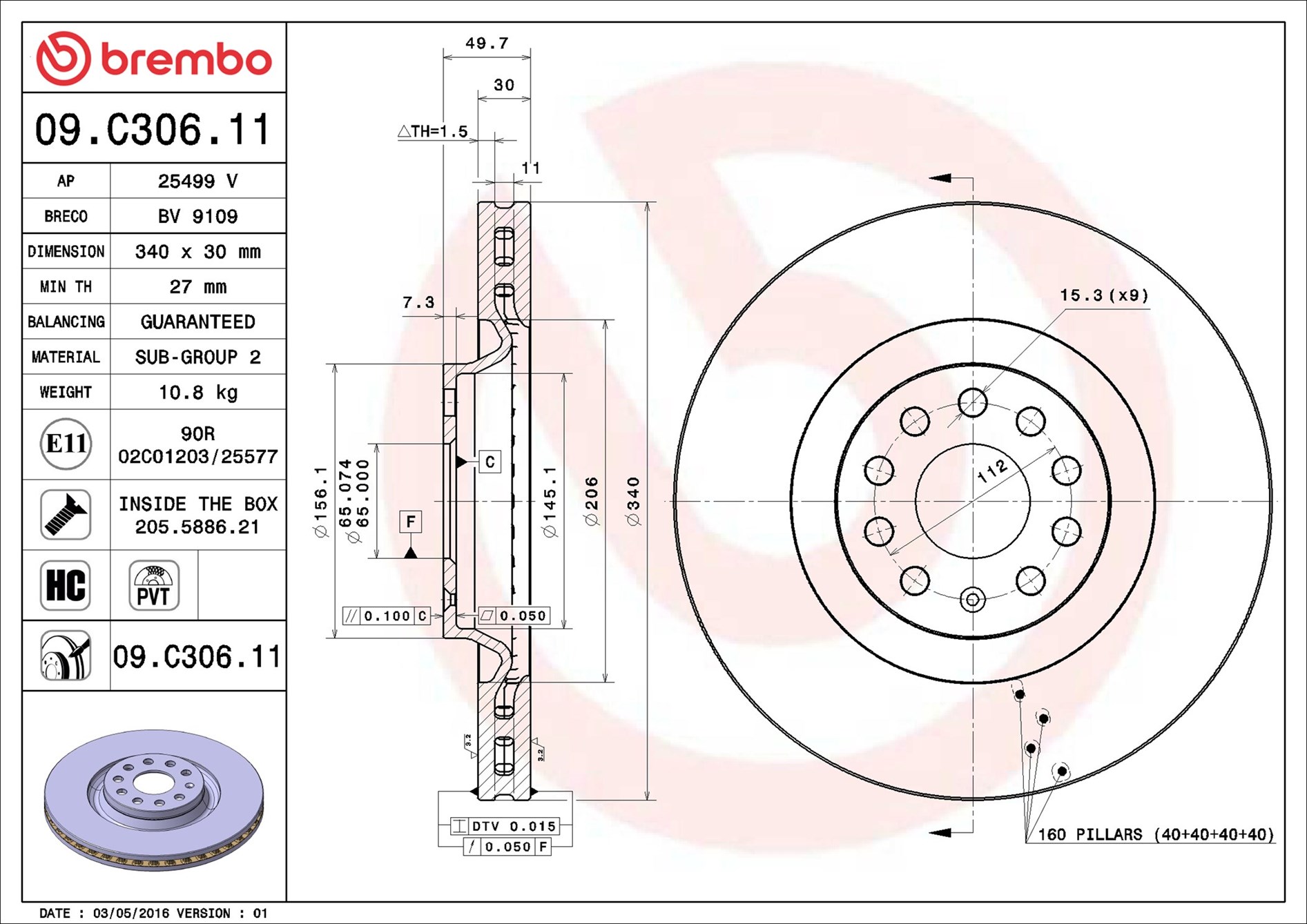 Discofreno - 09.C306.11 BREMBO