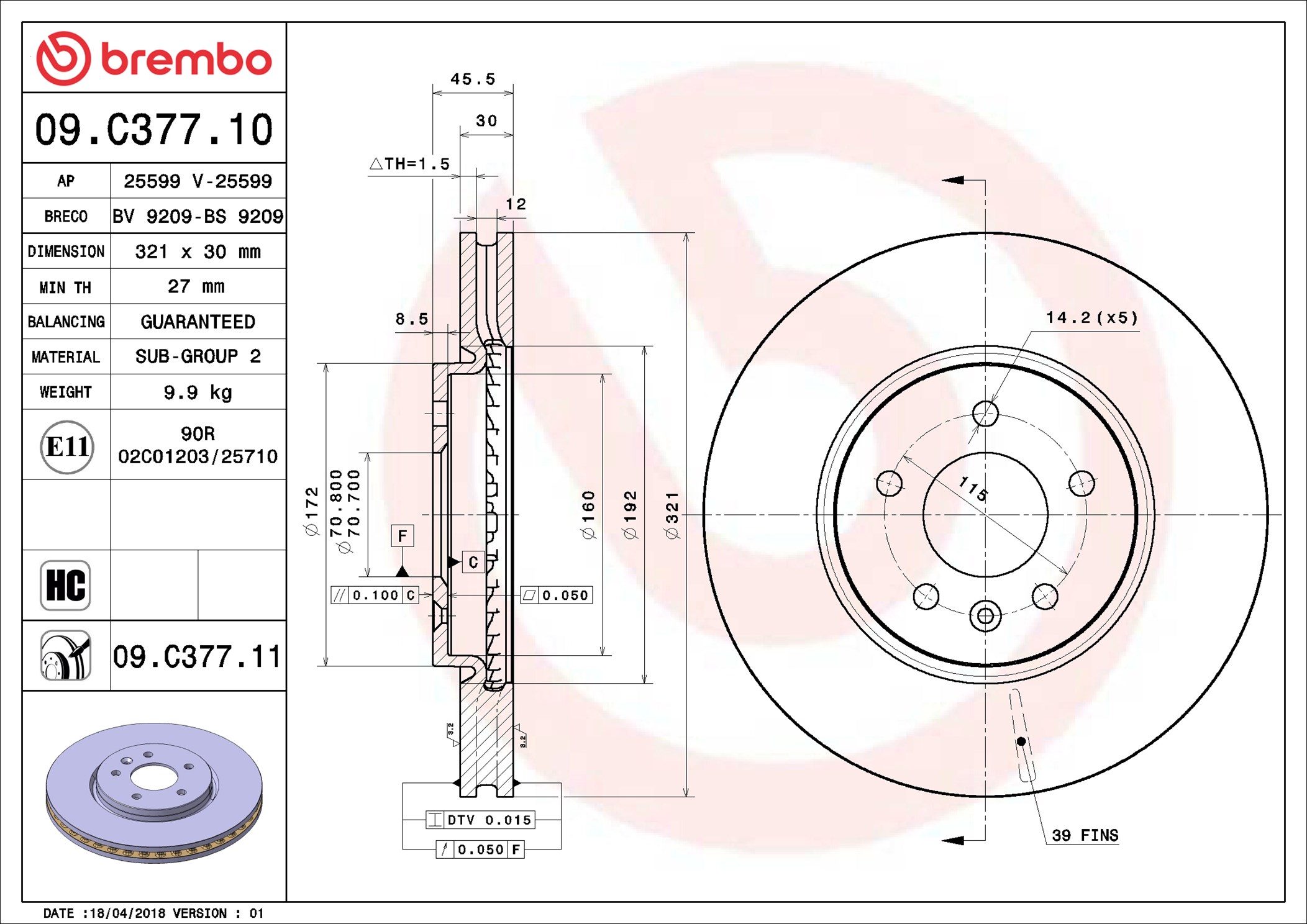 Discofreno - 09.C377.11 BREMBO
