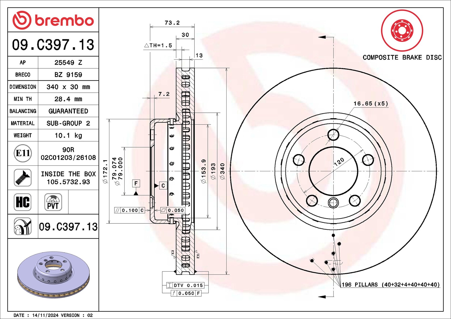 Discofreno - 09.C397.13 BREMBO