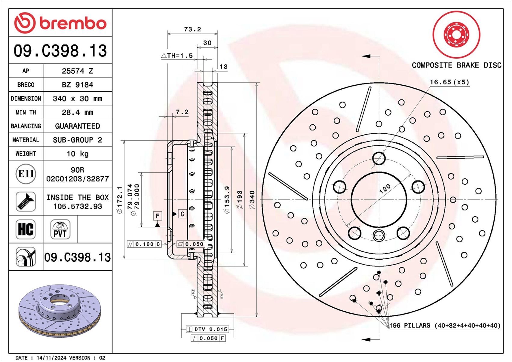 Discofreno - 09.C398.13 BREMBO