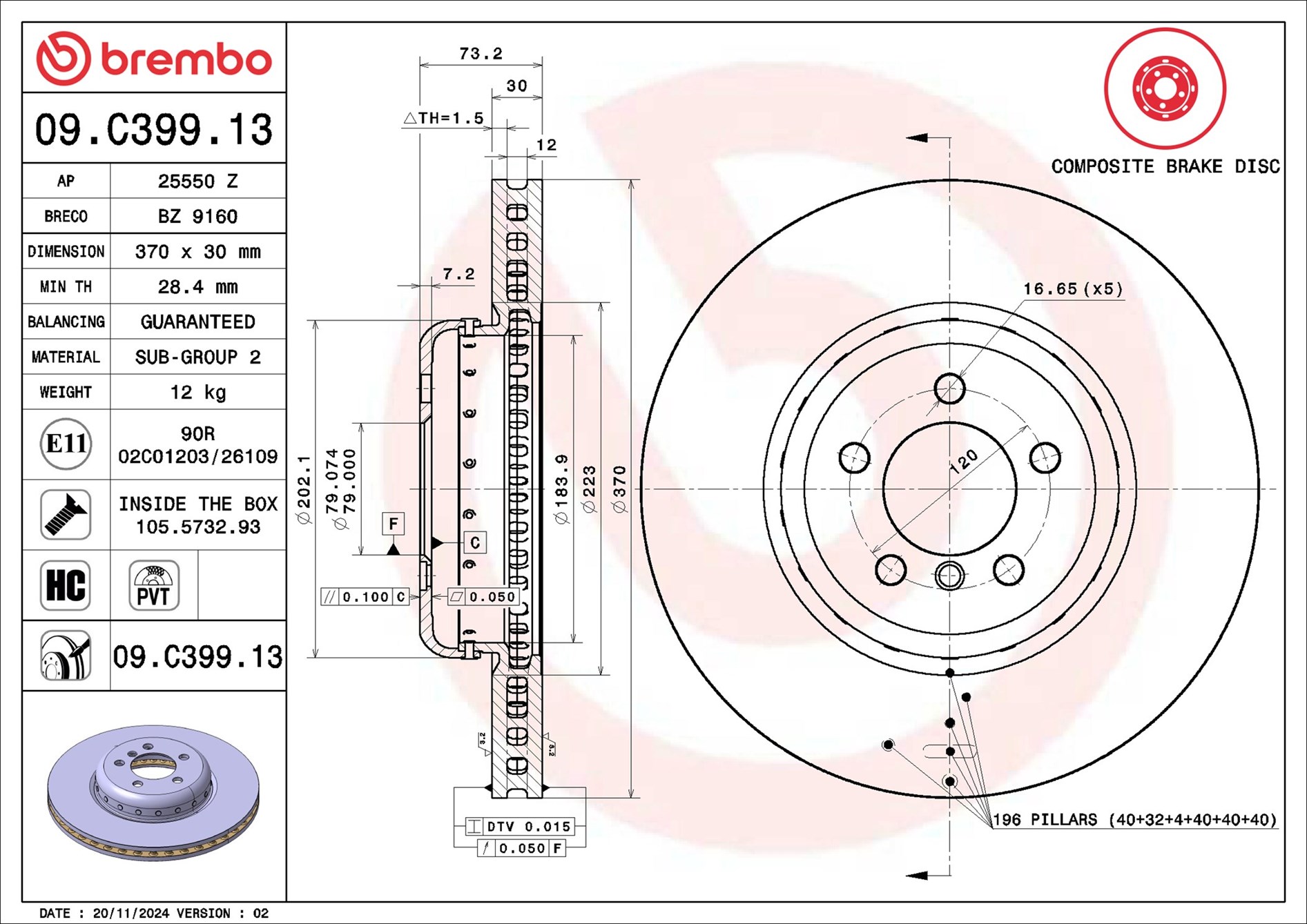 Discofreno - 09.C399.13 BREMBO