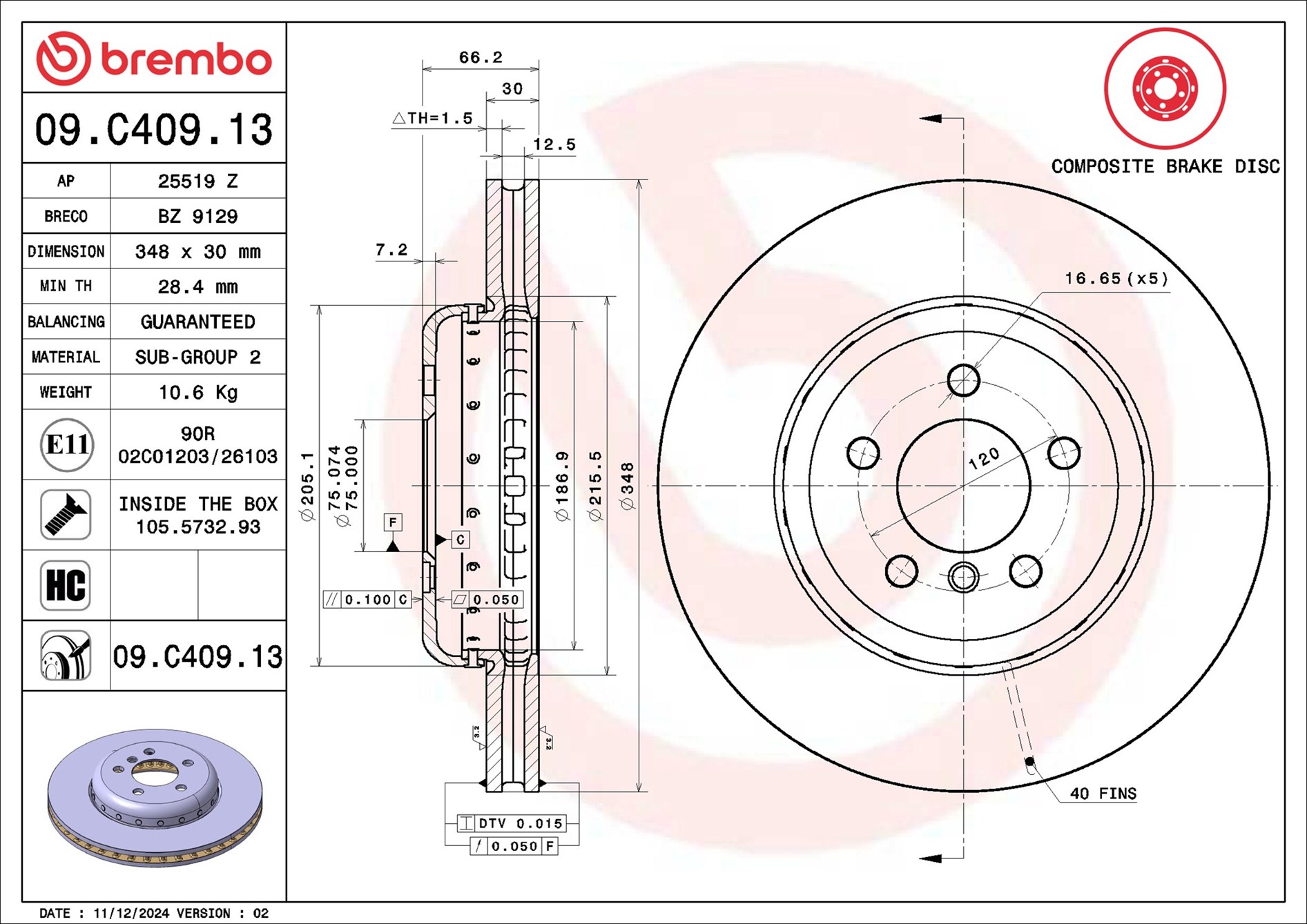 Discofreno - 09.C409.13 BREMBO