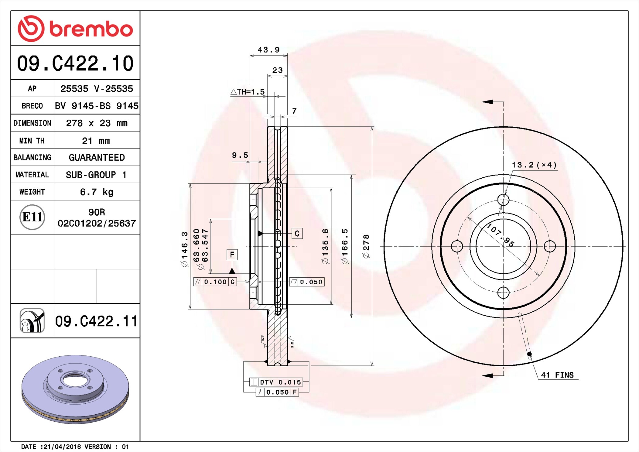 Discofreno - 09.C422.11 BREMBO