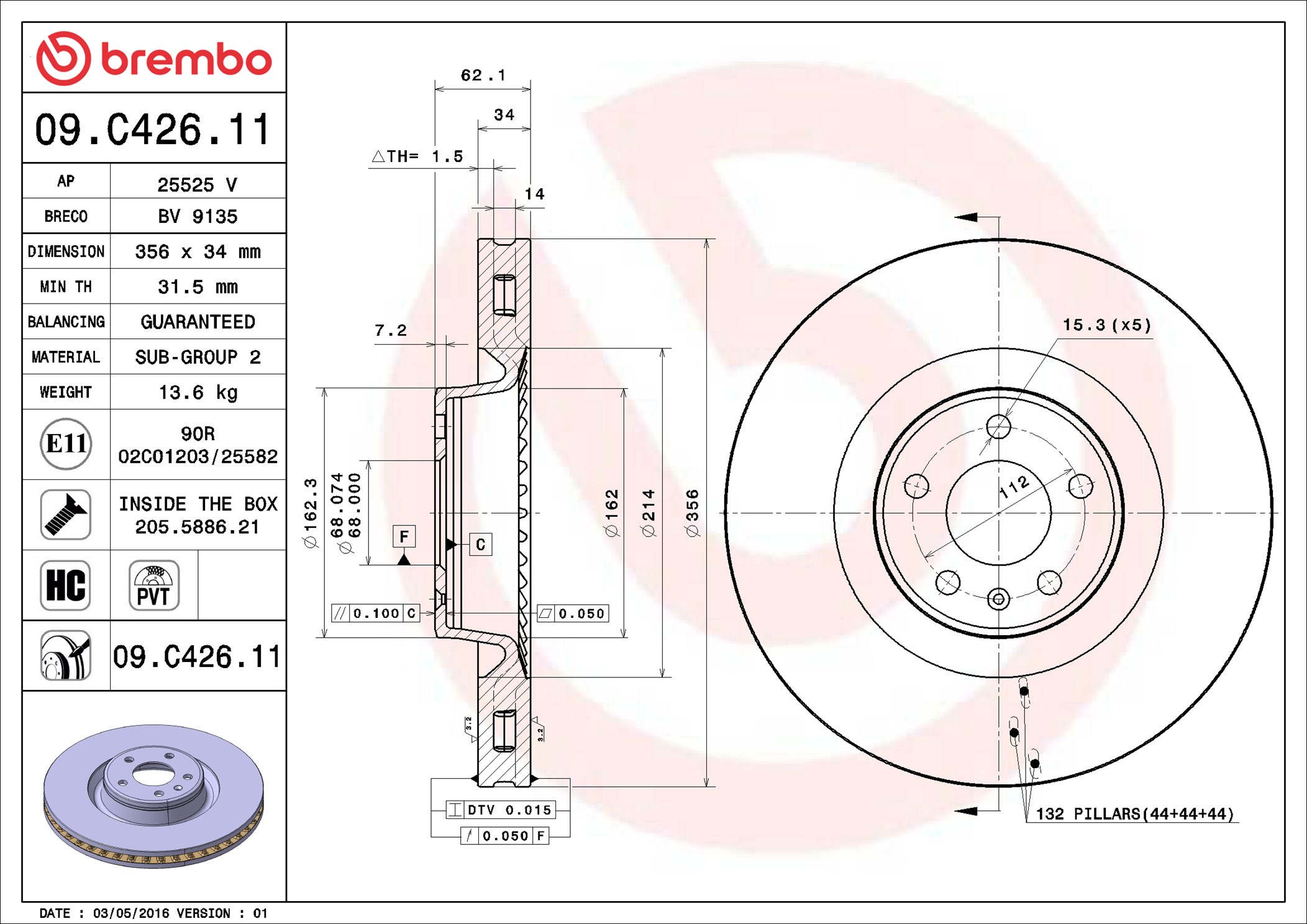 Brake Disc - 09.C426.11 BREMBO
