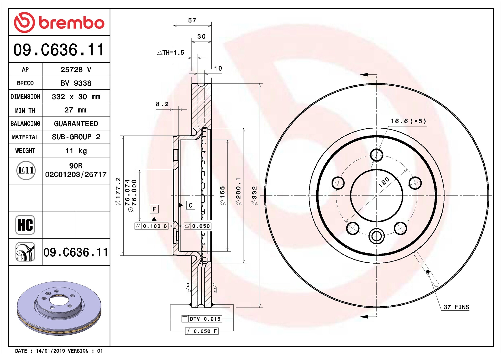 Discofreno - 09.C636.11 BREMBO