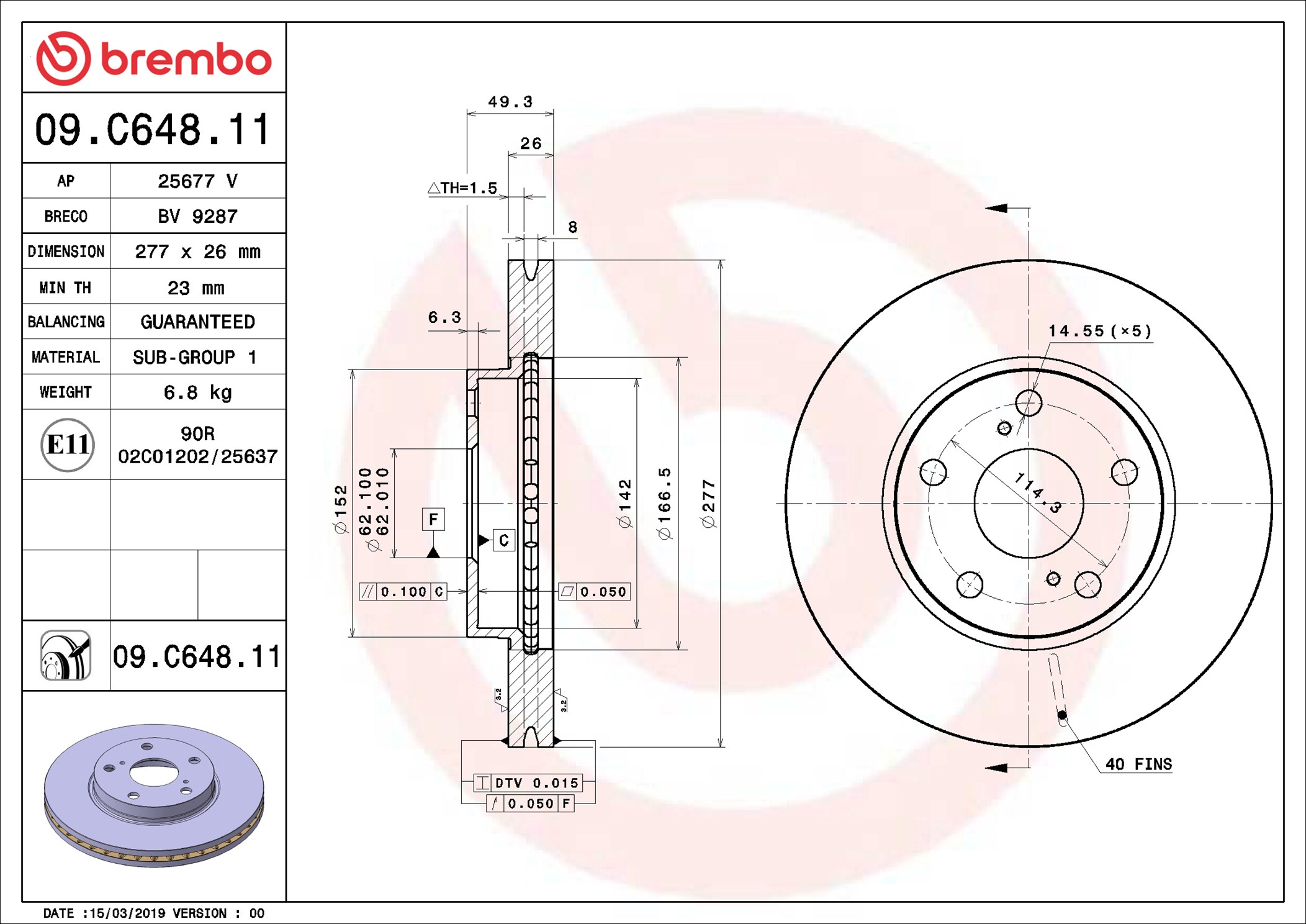Bremsscheibe - 09.C648.11 BREMBO