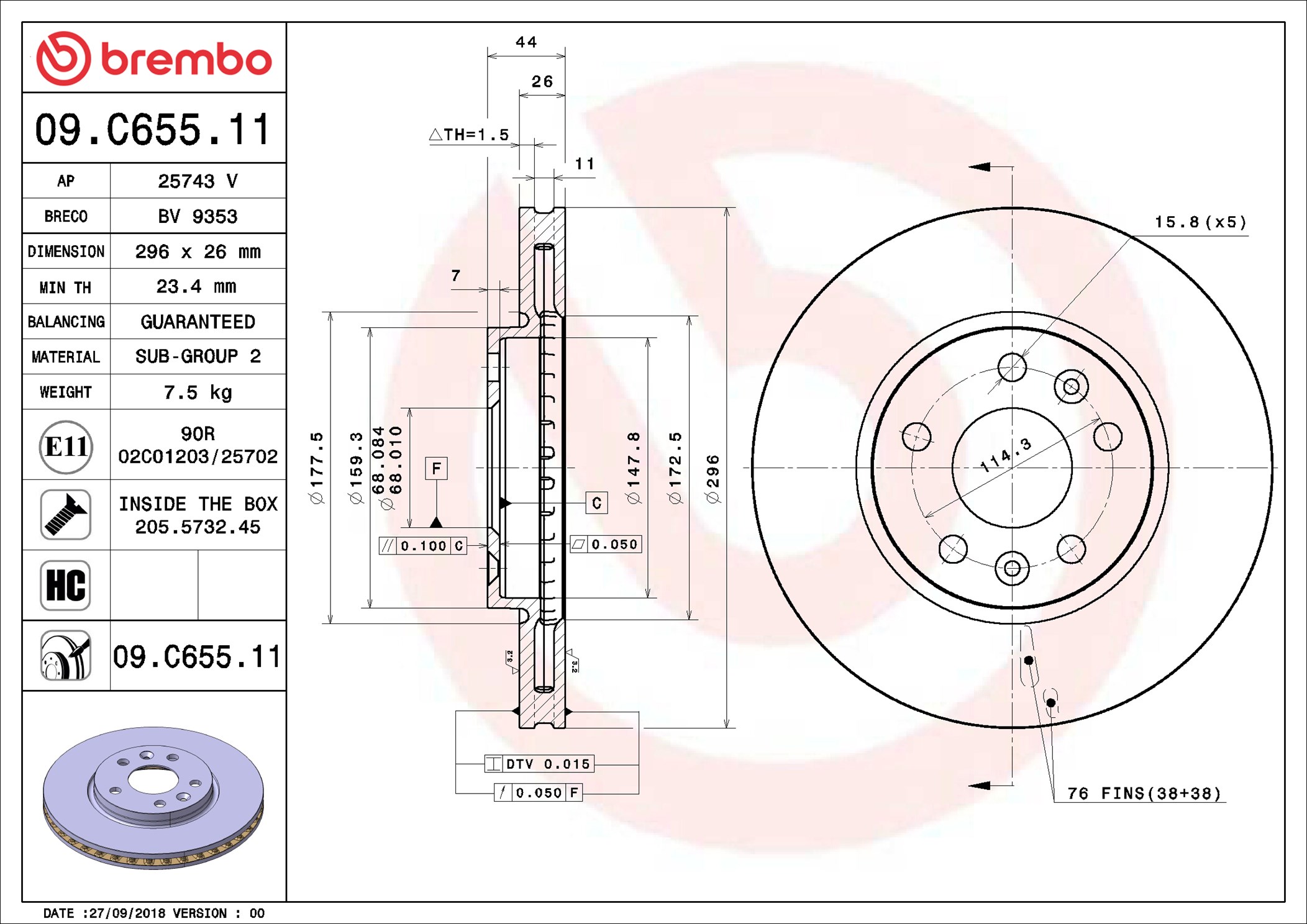 Discofreno - 09.C655.11 BREMBO