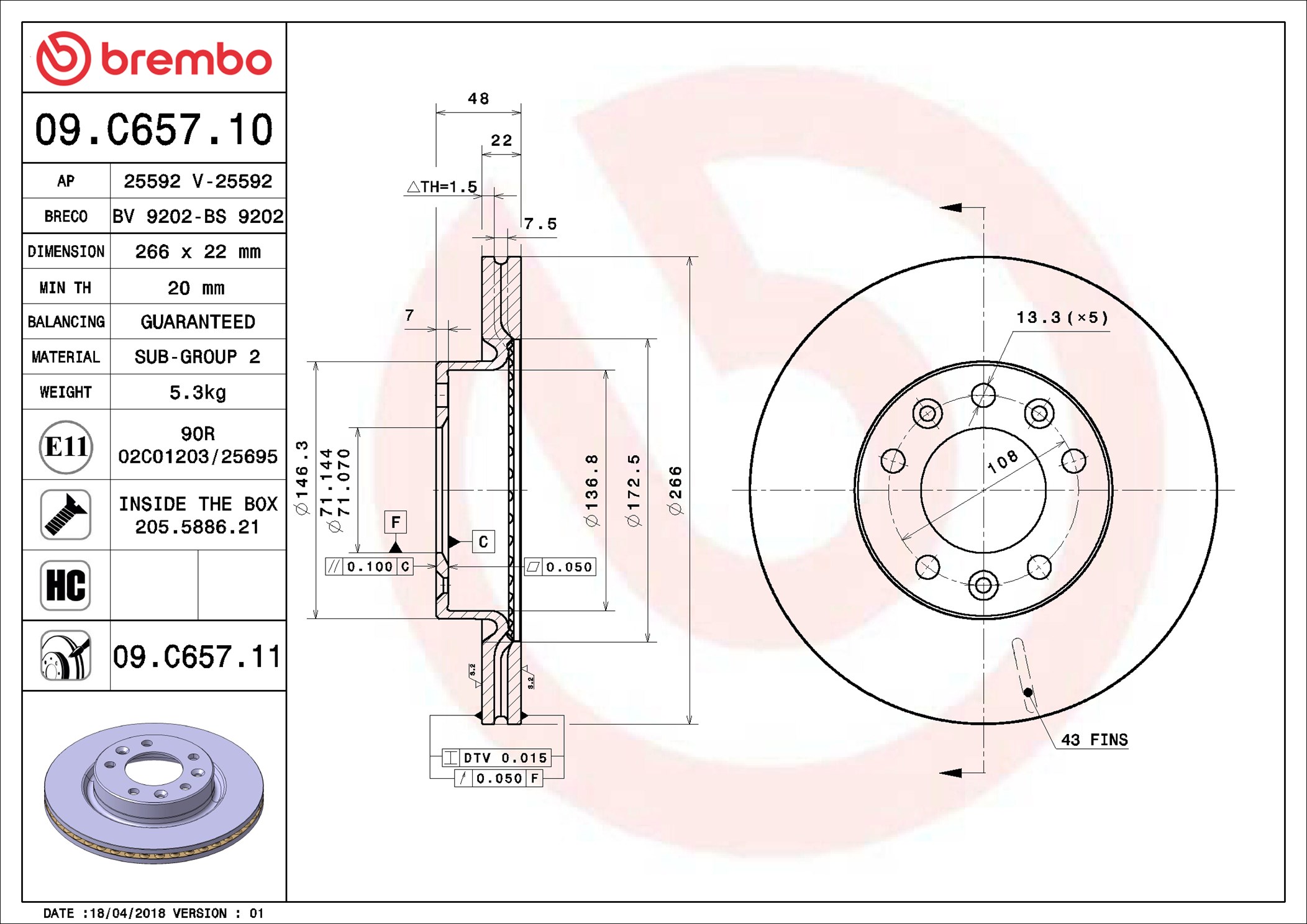 Discofreno - 09.C657.11 BREMBO