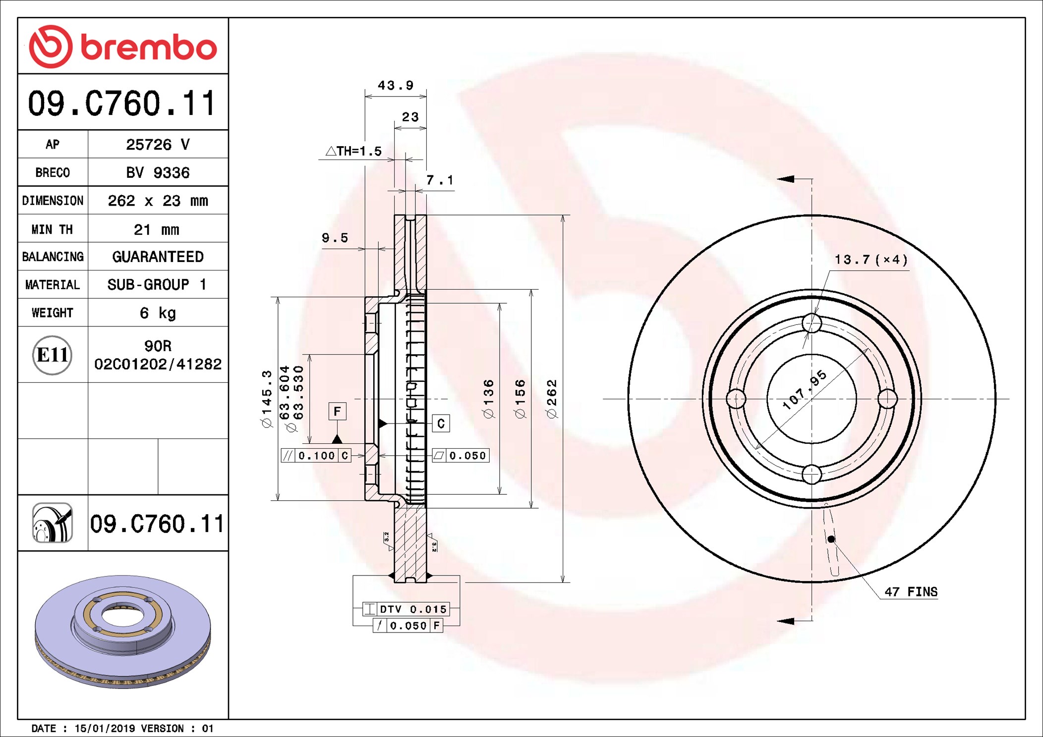 Discofreno - 09.C760.11 BREMBO