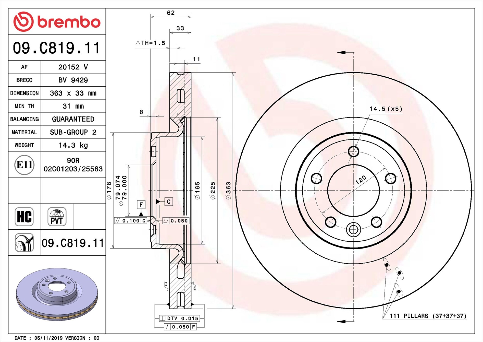 Discofreno - 09.C819.11 BREMBO