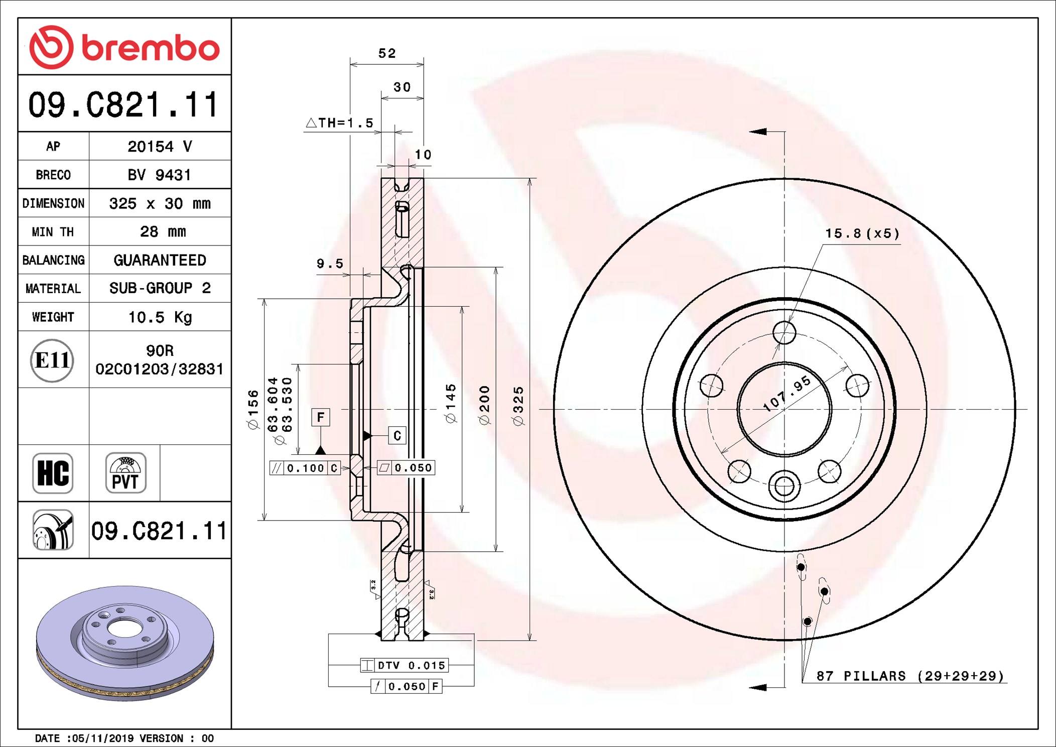 Discofreno - 09.C821.11 BREMBO