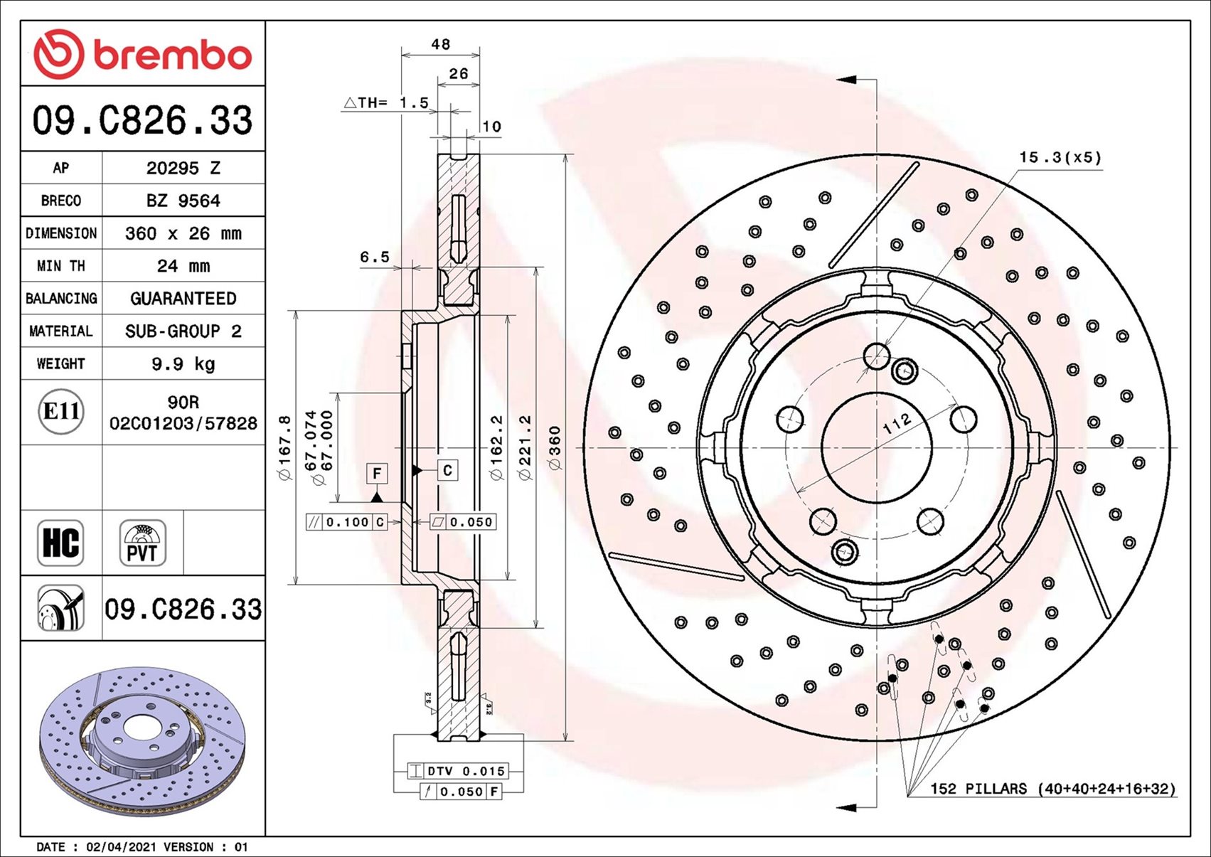 Discofreno - 09.C826.33 BREMBO