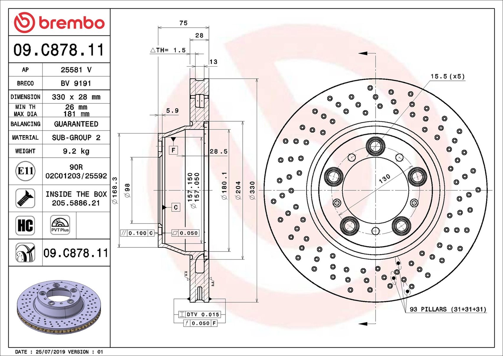 Discofreno - 09.C878.11 BREMBO