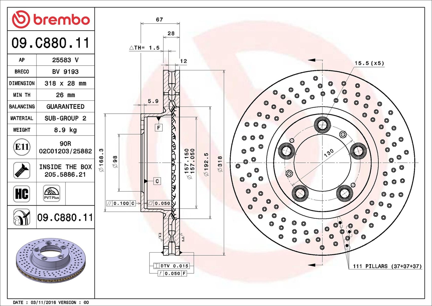 Discofreno - 09.C880.11 BREMBO