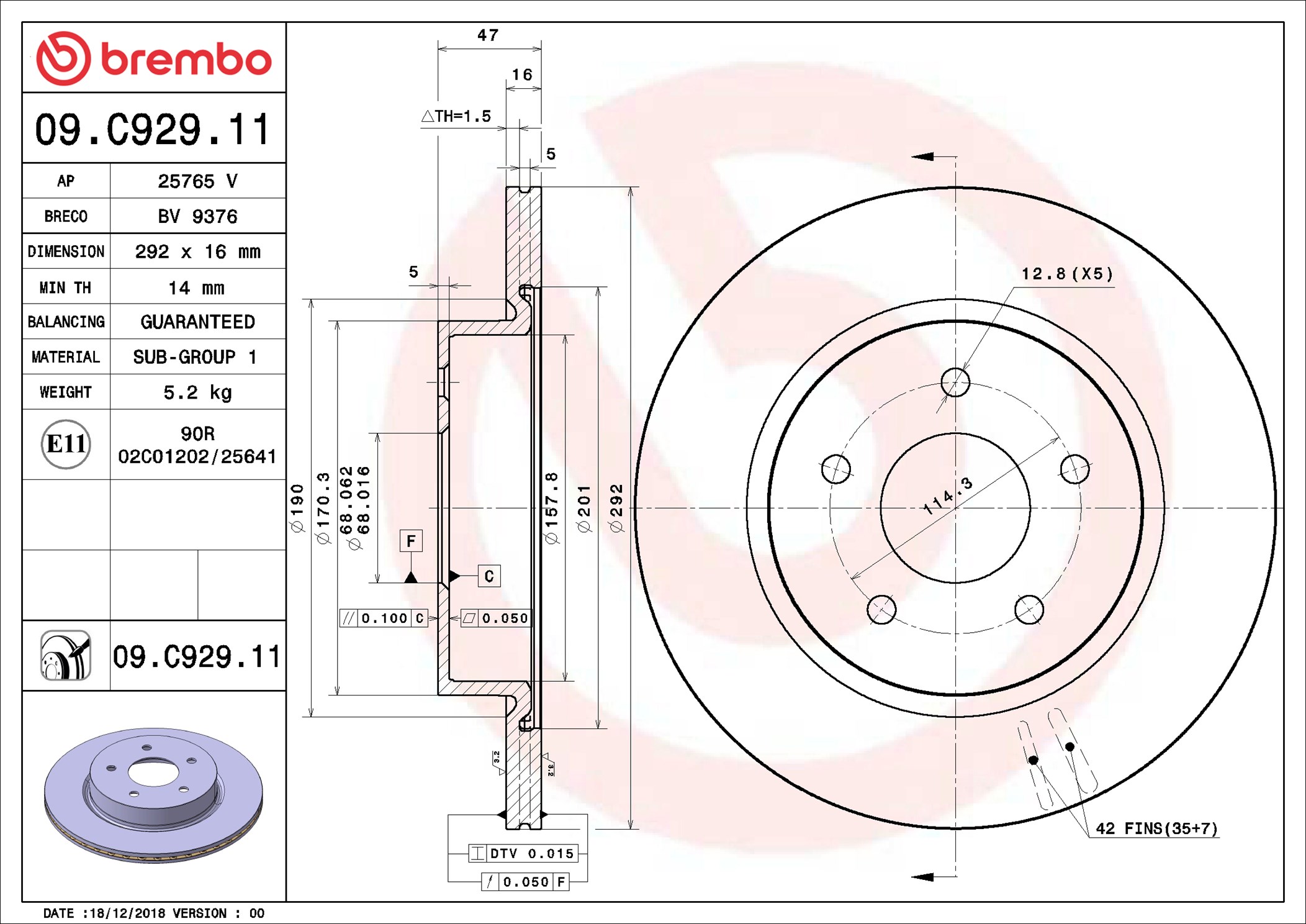 Discofreno - 09.C929.11 BREMBO