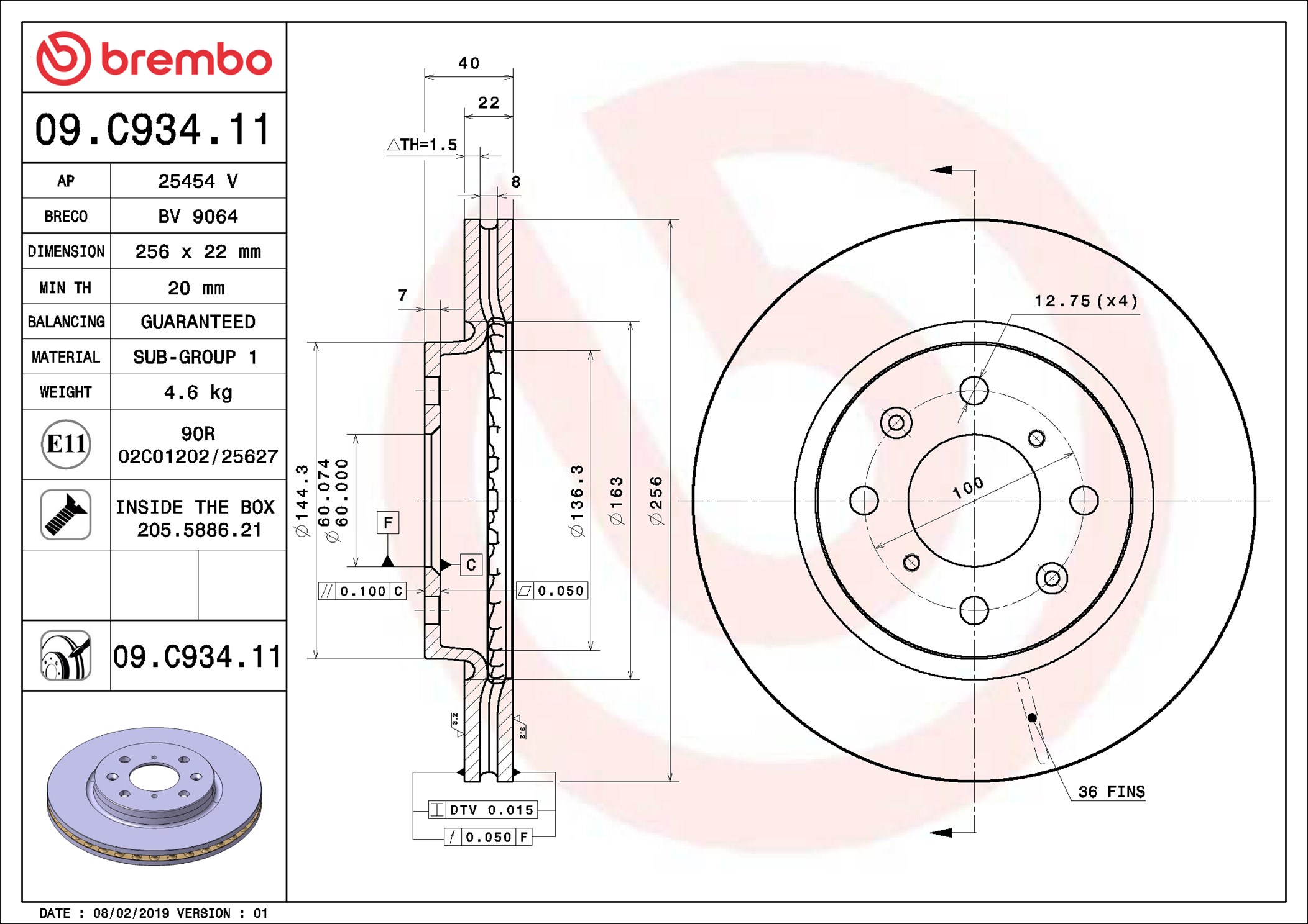 Discofreno - 09.C934.11 BREMBO