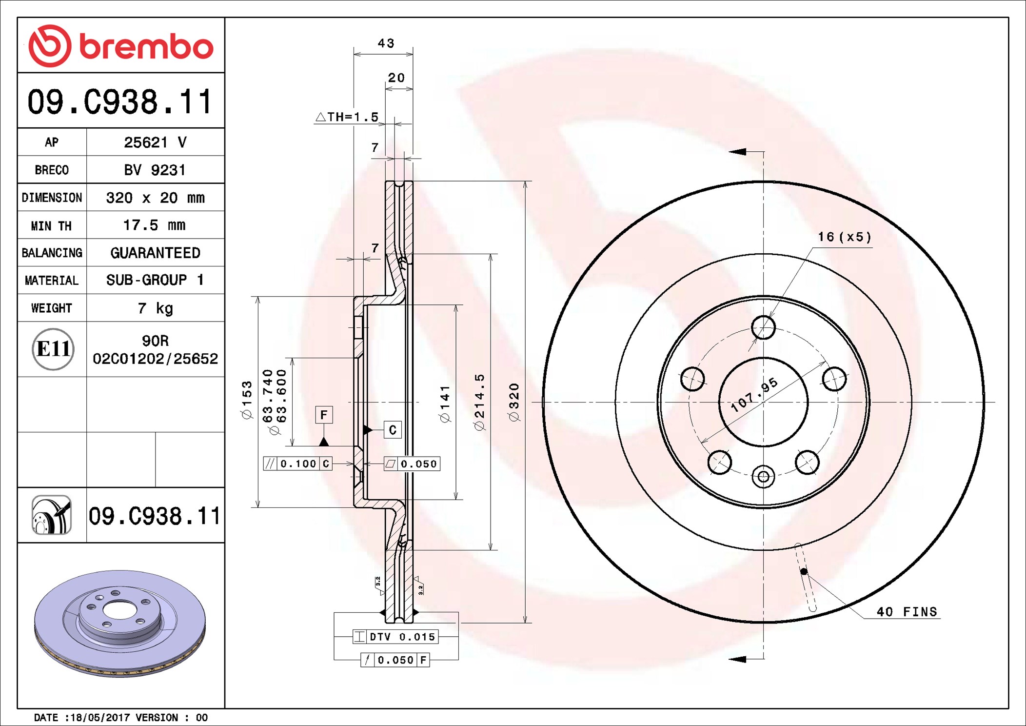 Discofreno - 09.C938.11 BREMBO