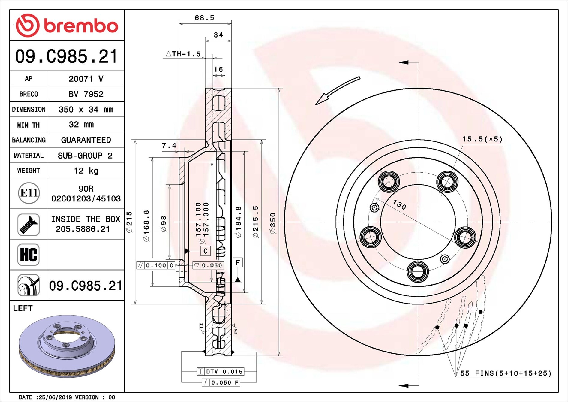 Discofreno - 09.C985.21 BREMBO