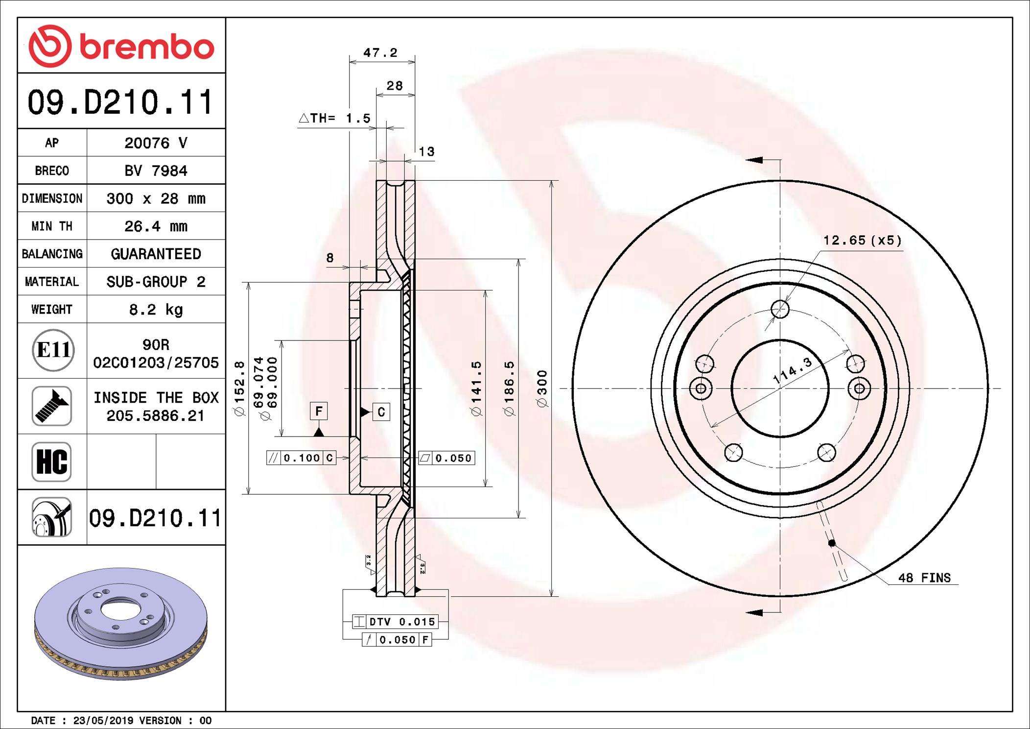 Discofreno - 09.D210.11 BREMBO