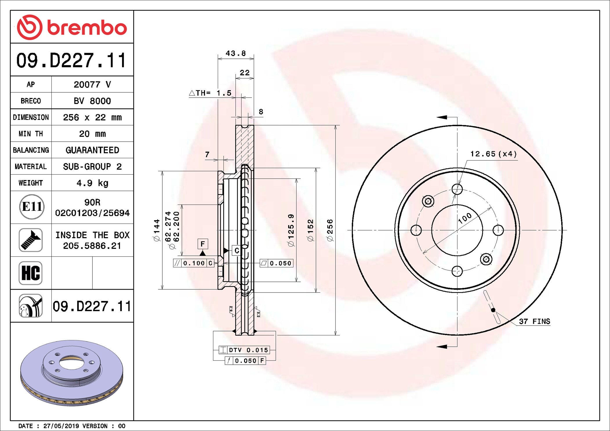 Discofreno - 09.D227.11 BREMBO