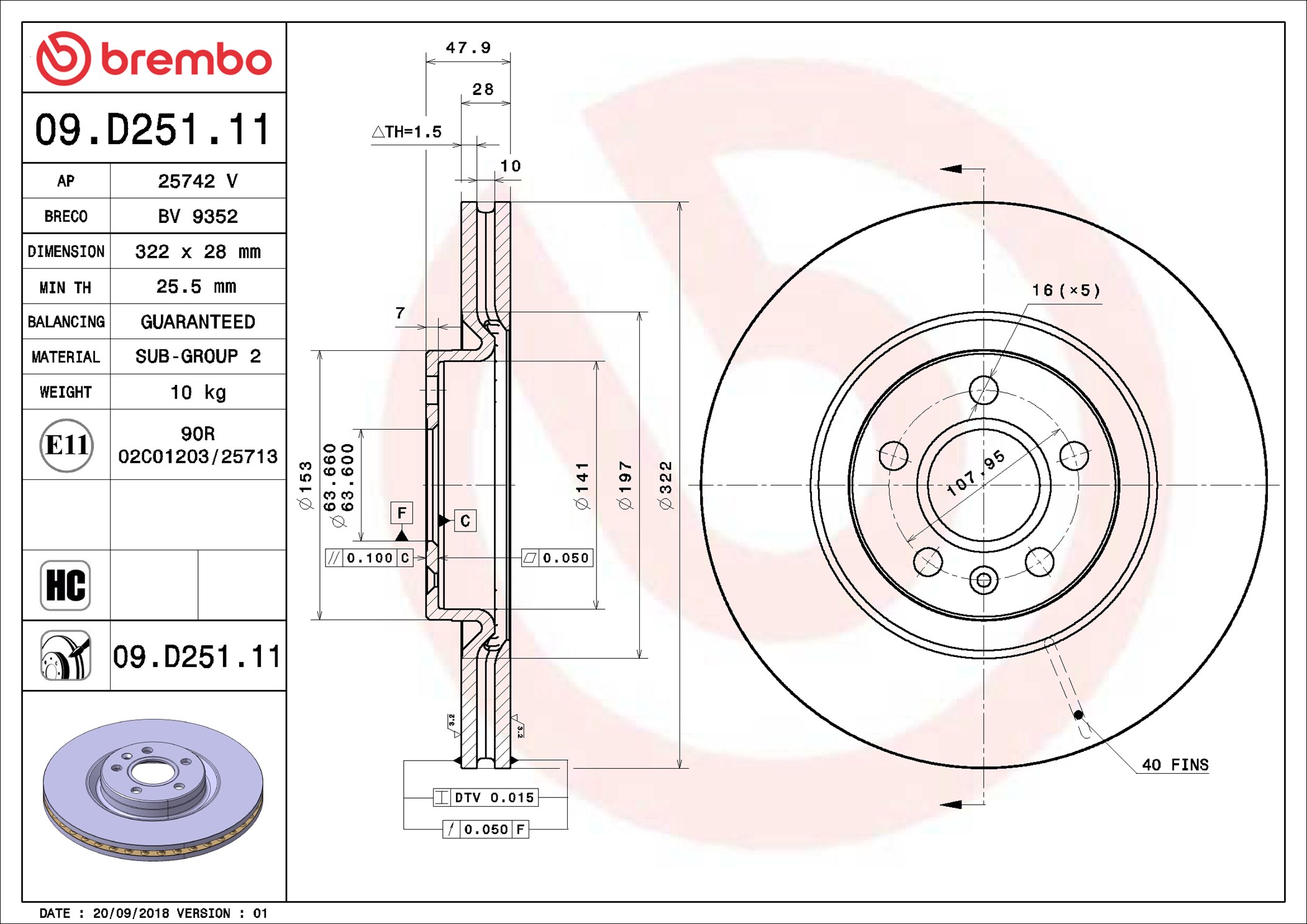 Discofreno - 09.D251.11 BREMBO