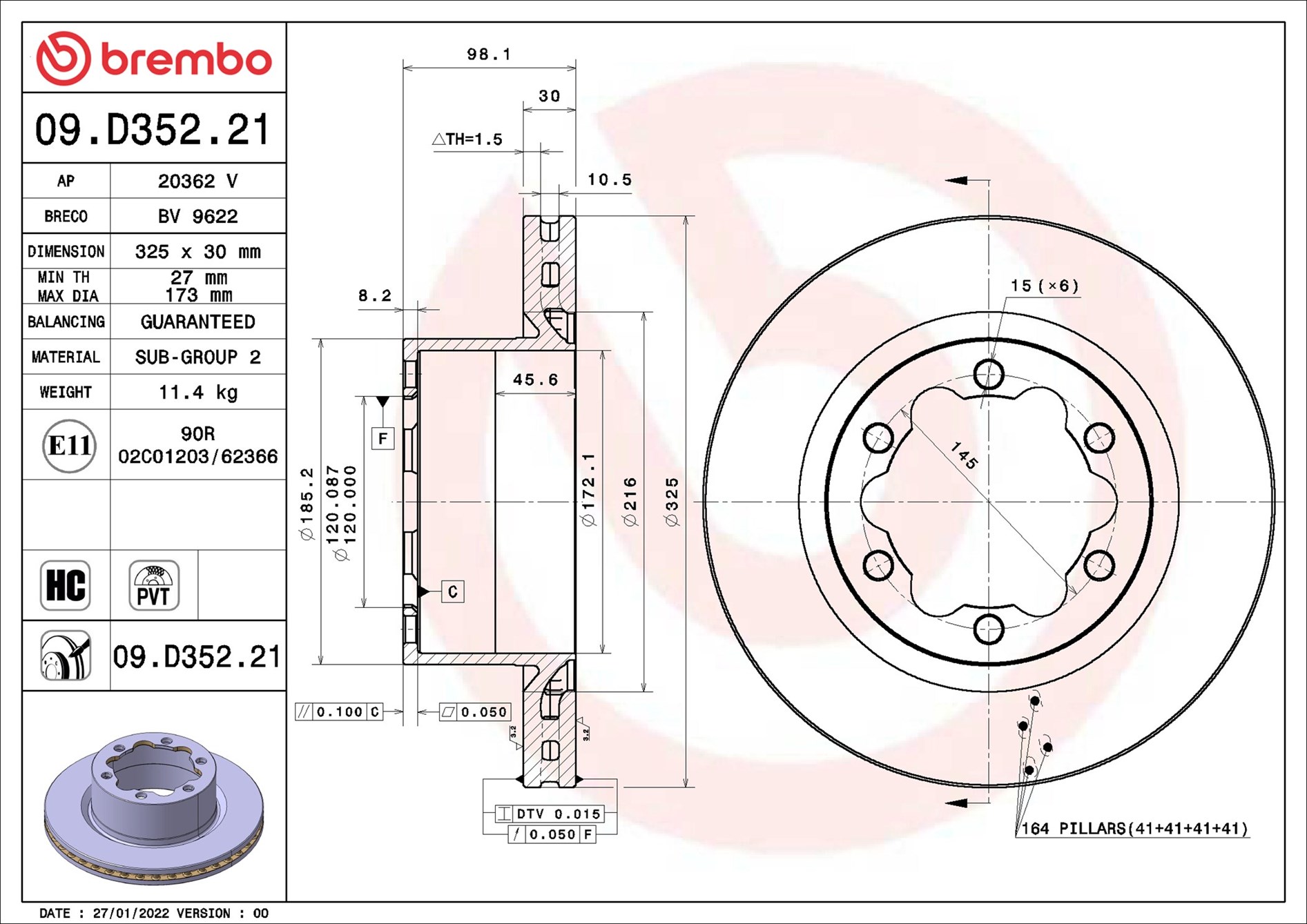 Discofreno - 09.D352.21 BREMBO