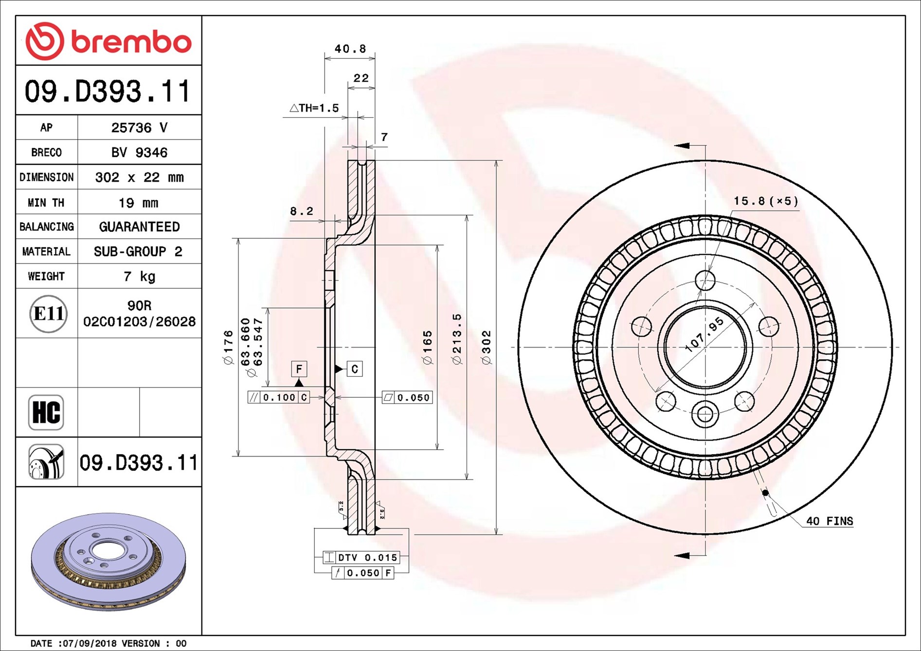 Discofreno - 09.D393.11 BREMBO