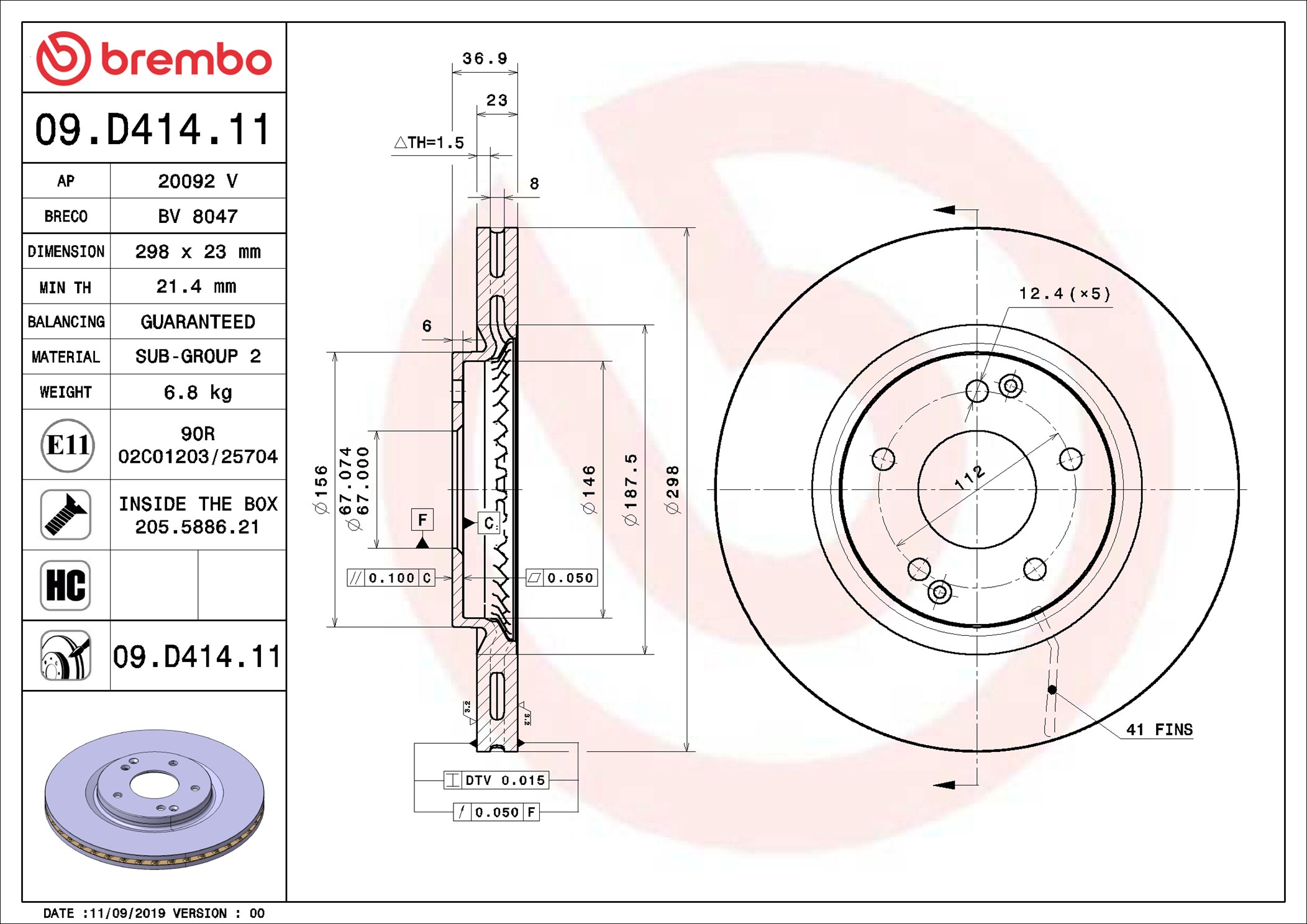Discofreno - 09.D414.11 BREMBO