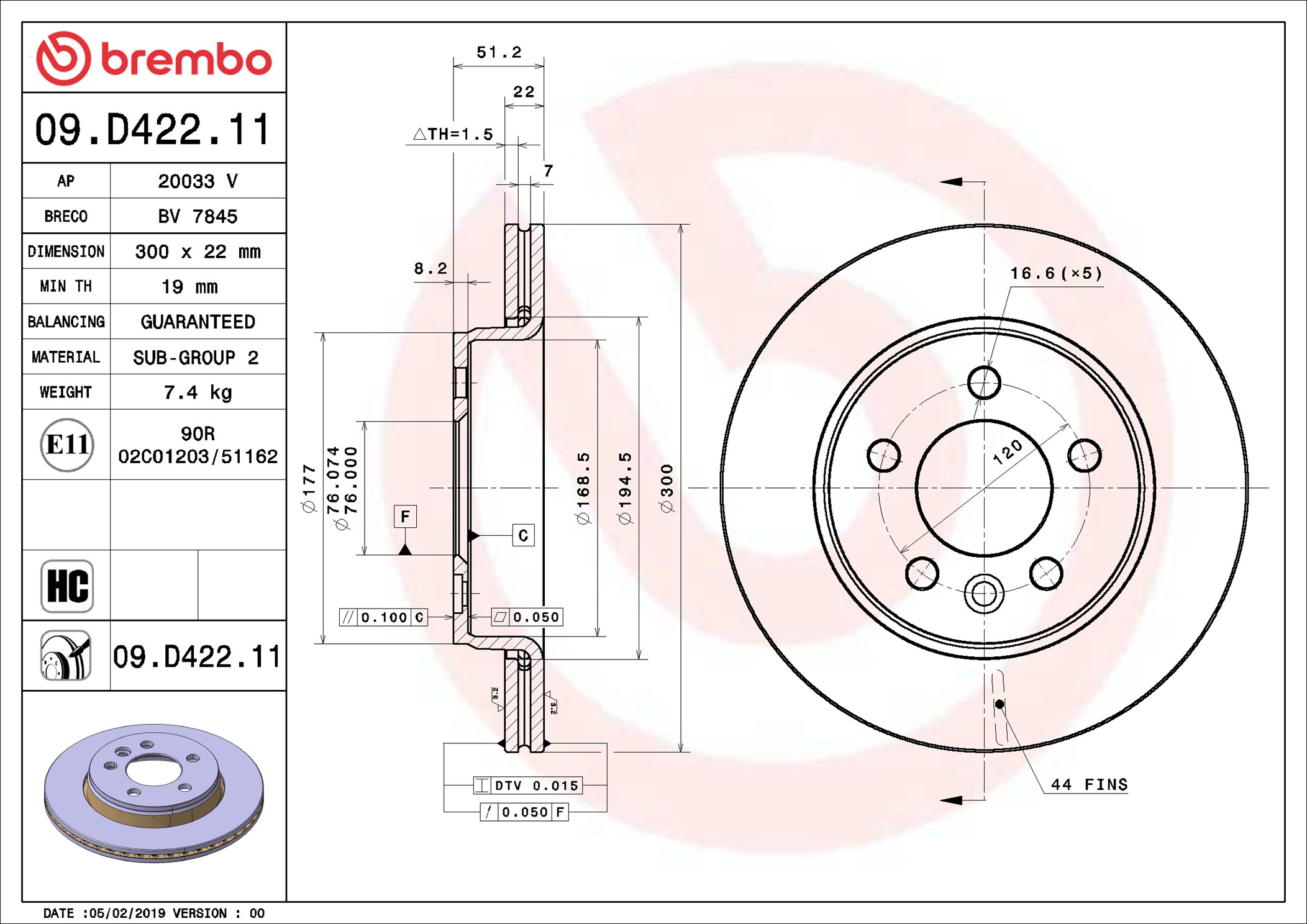 Discofreno - 09.D422.11 BREMBO