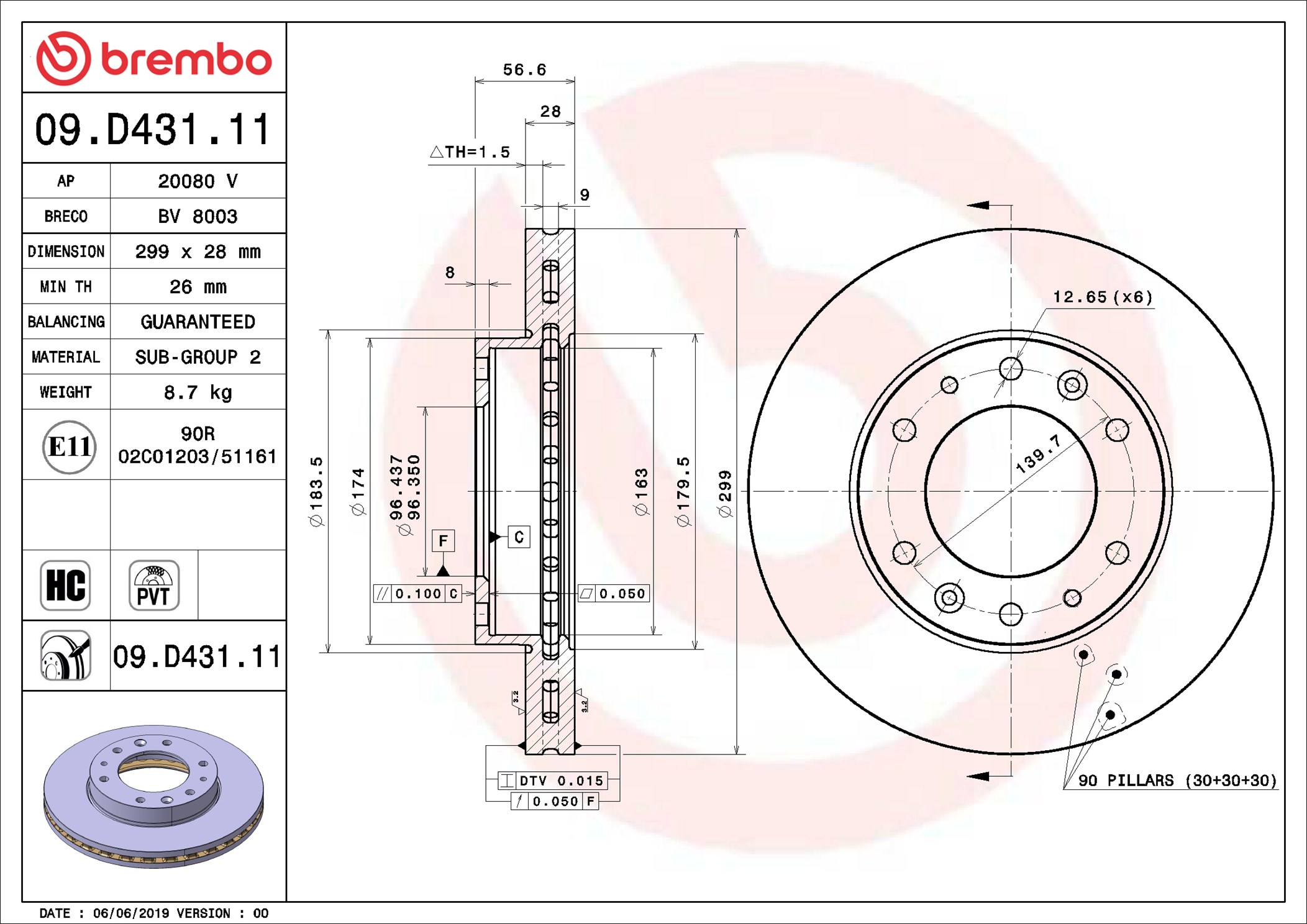 Discofreno - 09.D431.11 BREMBO
