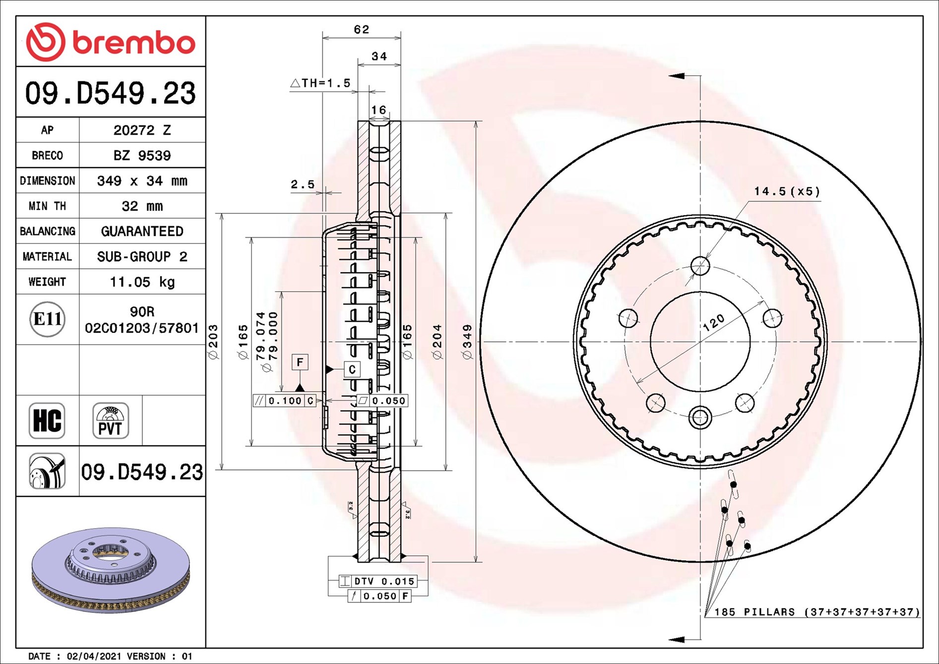 Discofreno - 09.D549.23 BREMBO