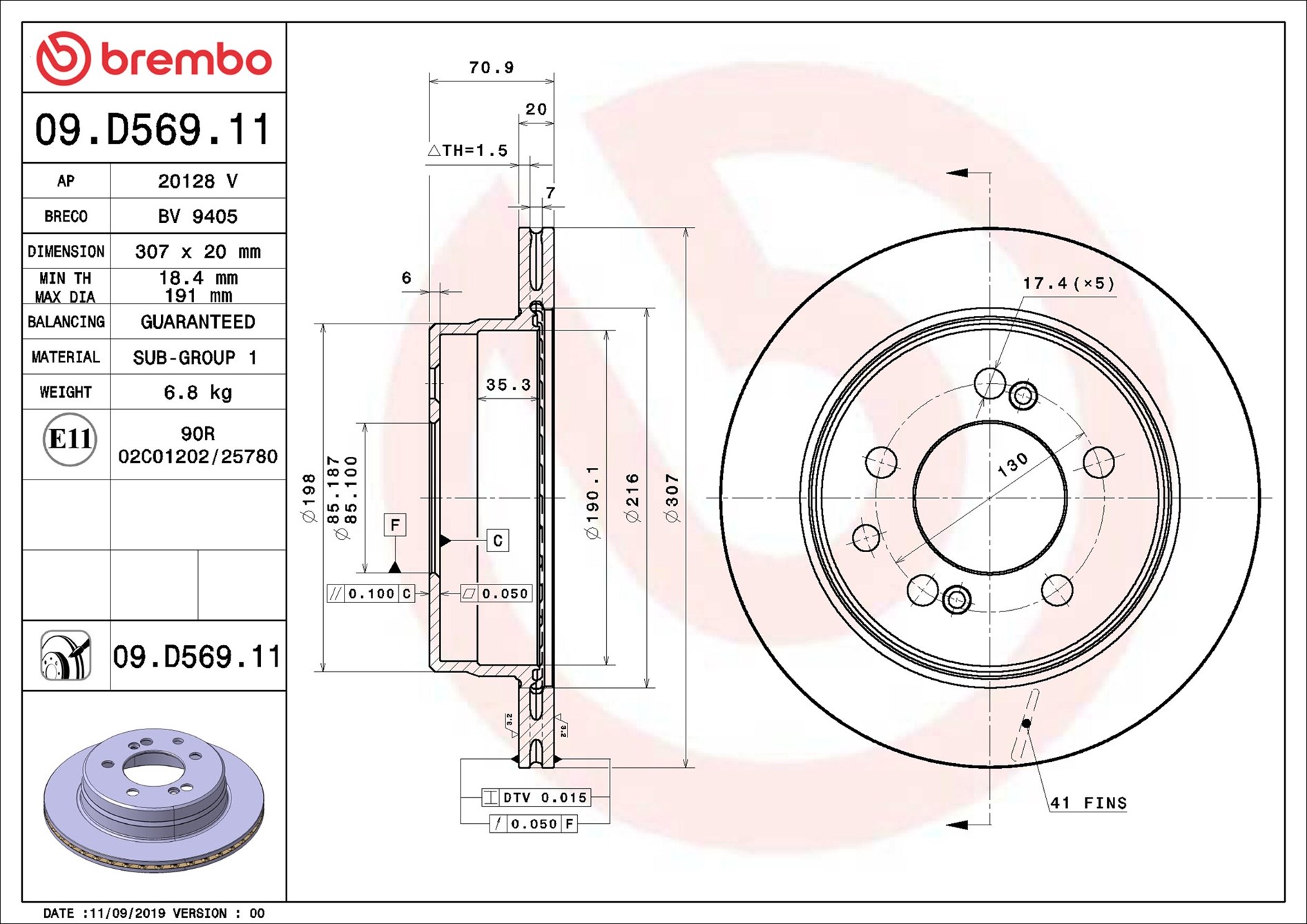 Discofreno - 09.D569.11 BREMBO