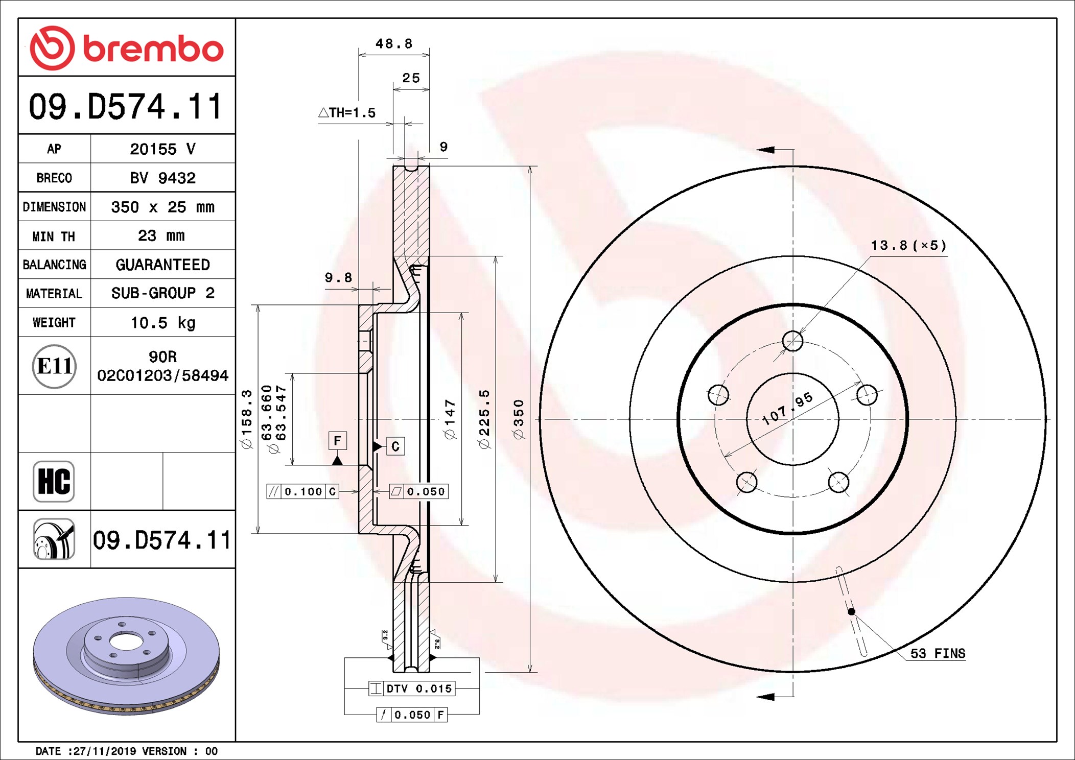 Discofreno - 09.D574.11 BREMBO