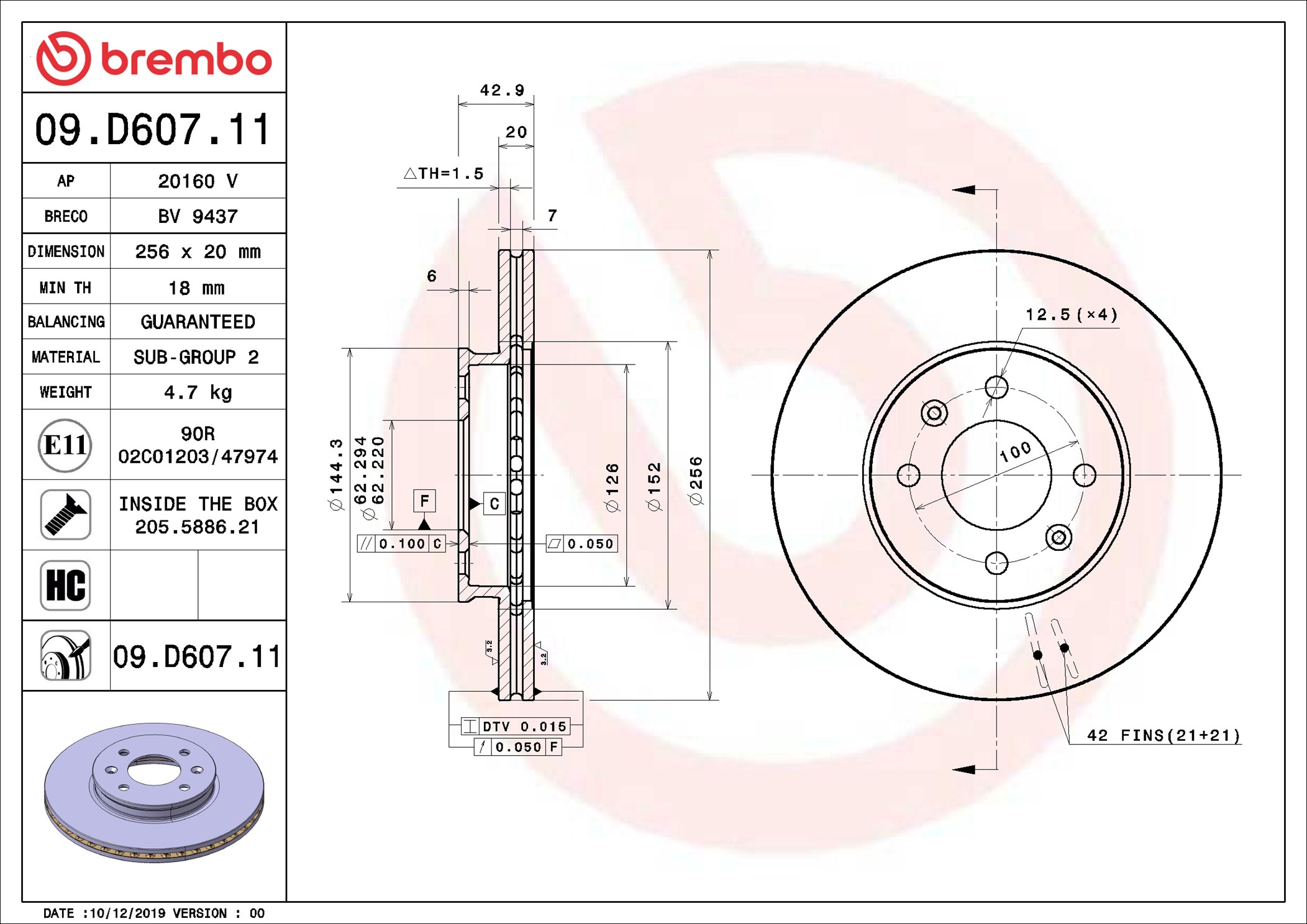 Discofreno - 09.D607.11 BREMBO