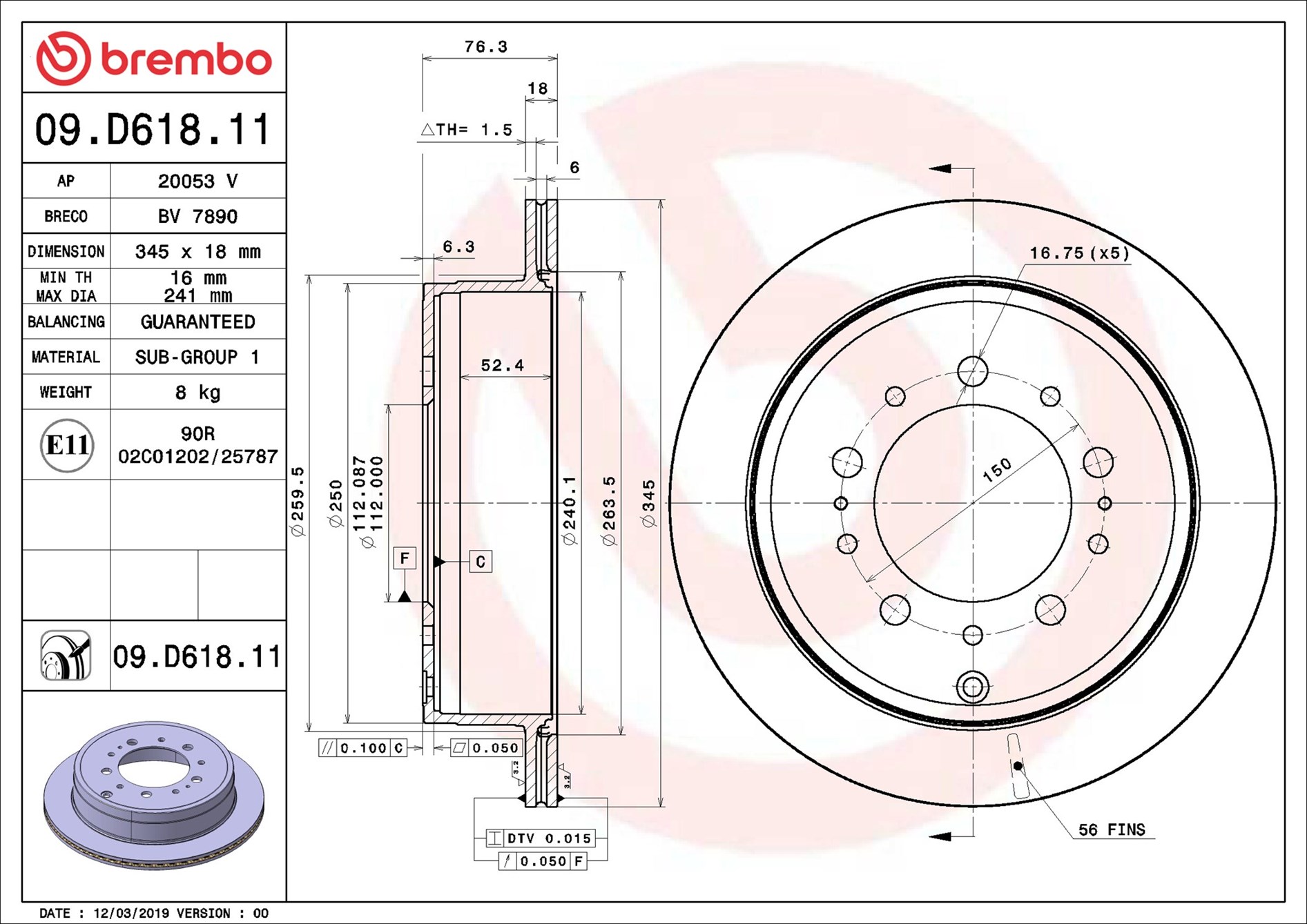 Discofreno - 09.D618.11 BREMBO
